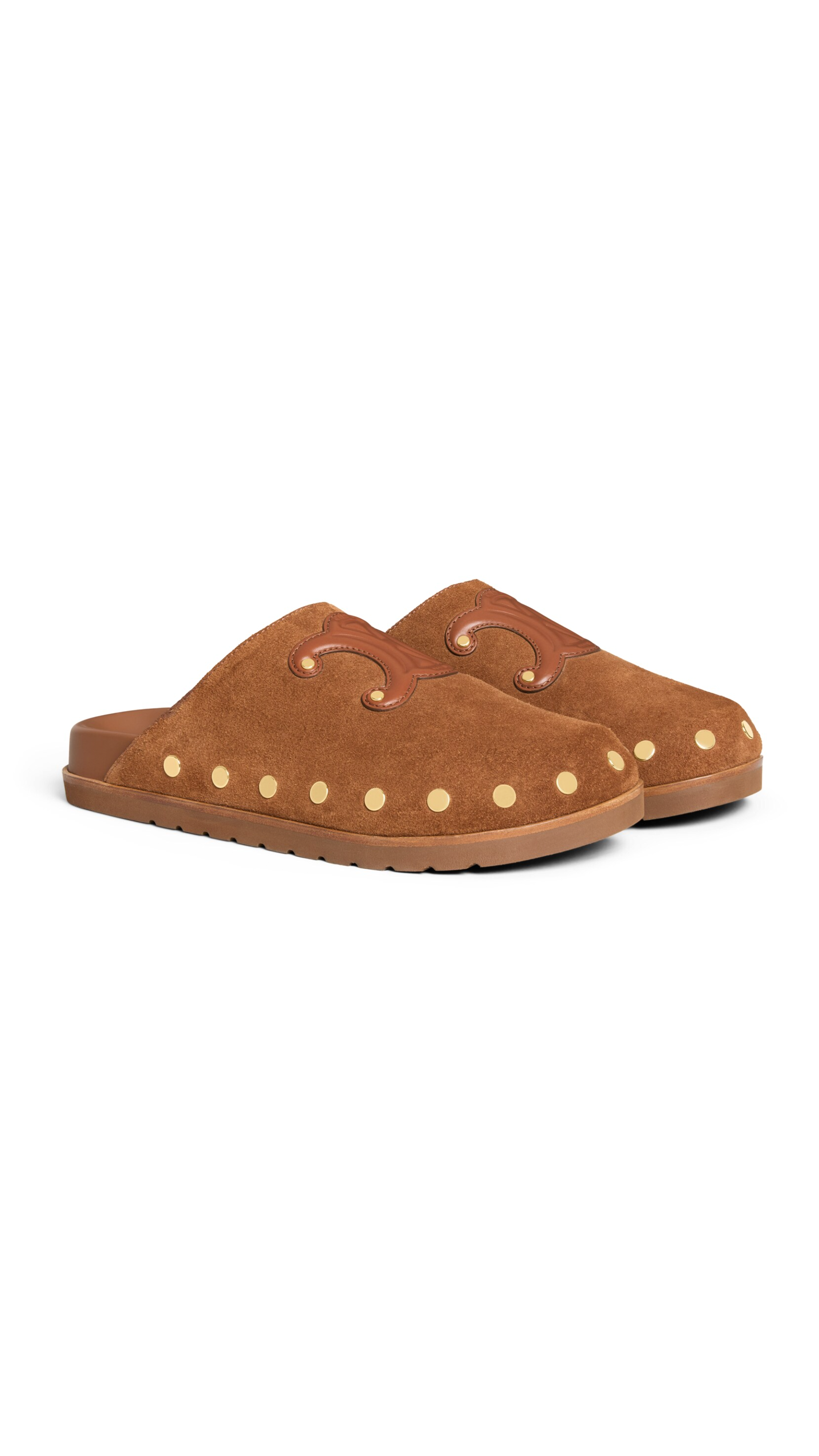 Pieta Clog in Suede Calfskin - Cognac