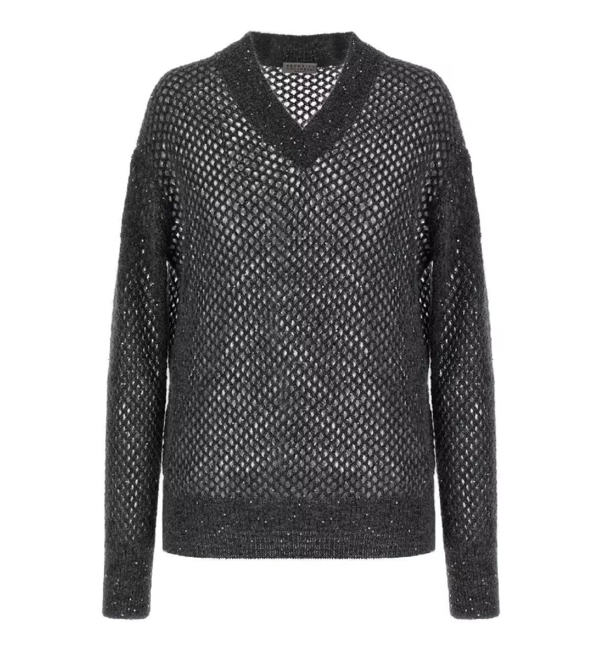Mohair, Cotton and Wool Dazzling Mesh Sweater