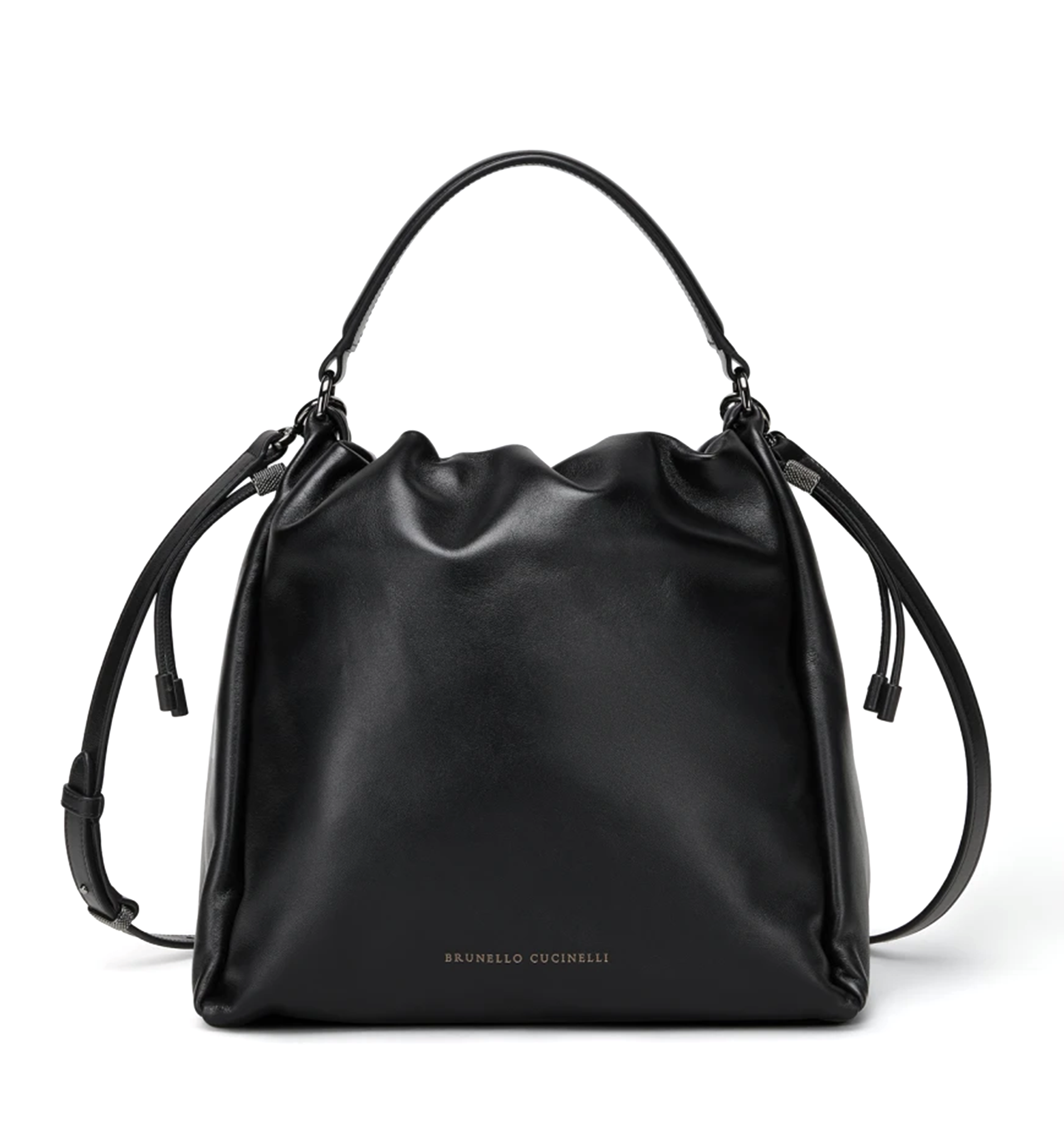 Mellow Bucket Bag in Soft Leather with Monili