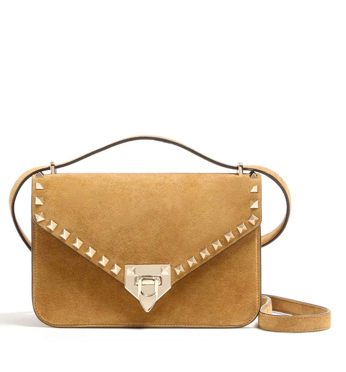 Rockstud Small Shoulder Bag In Suede