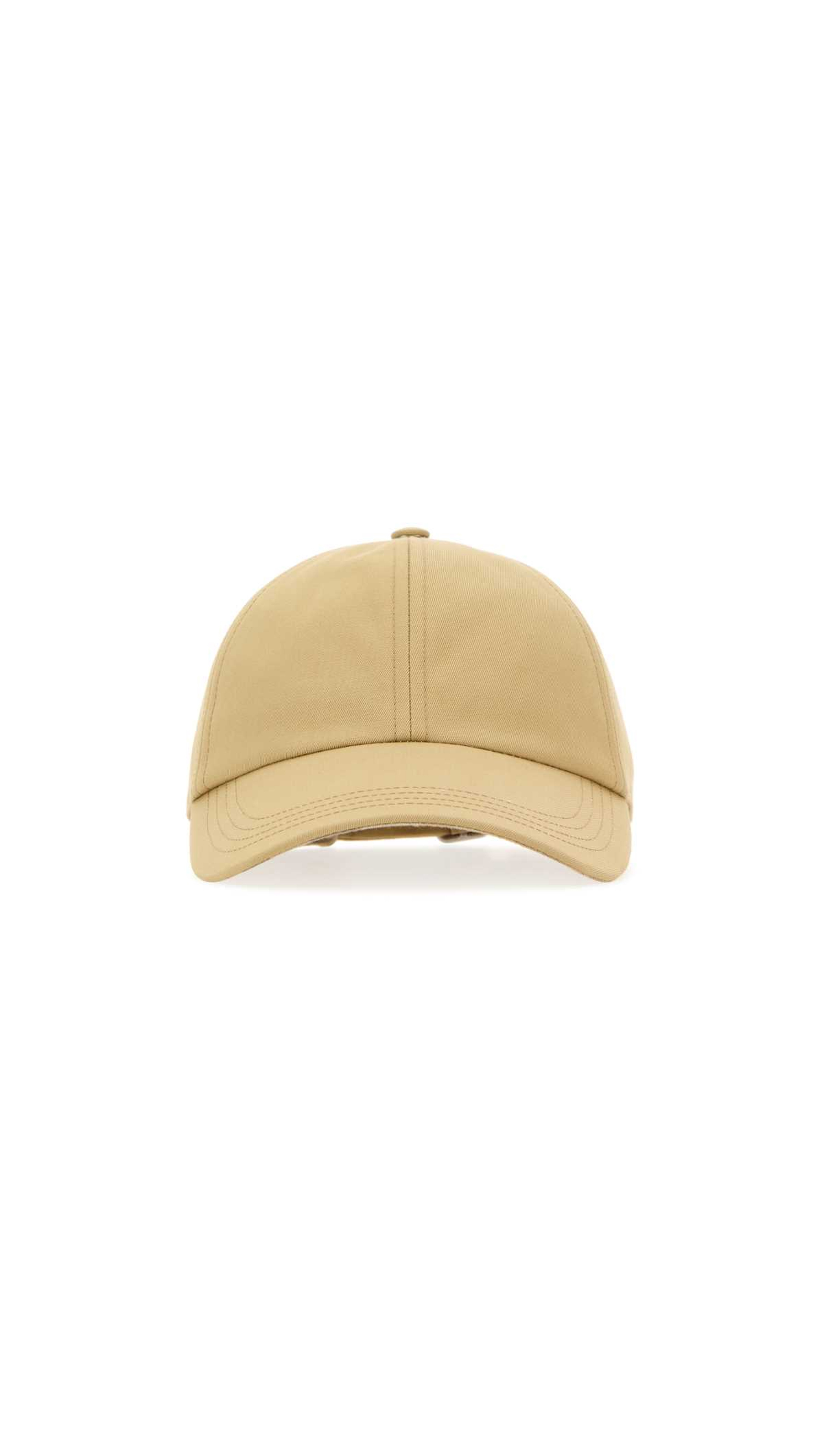 Cotton-Blend Baseball Cap - Beige