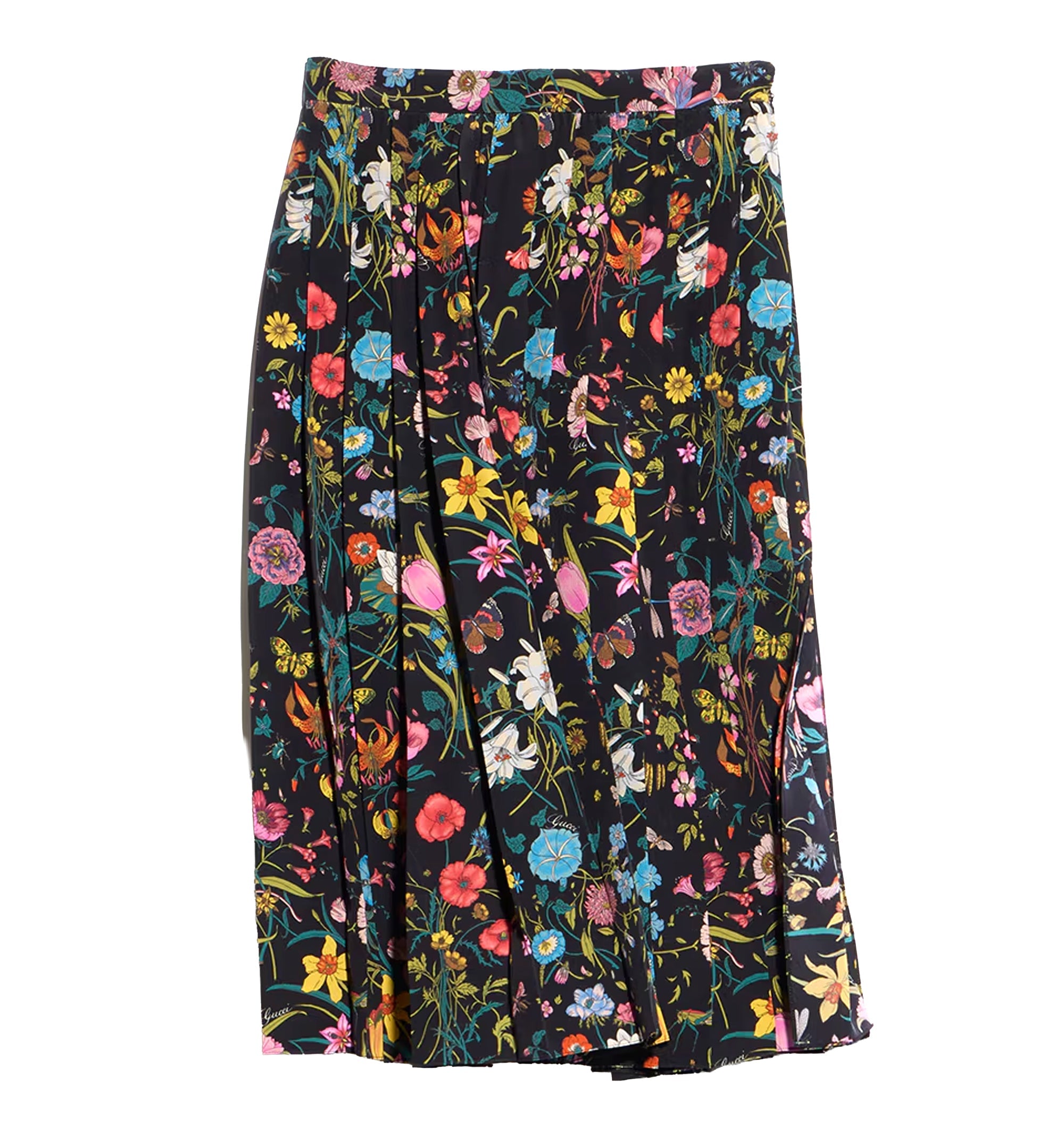 Printed Silk Midi Skirt