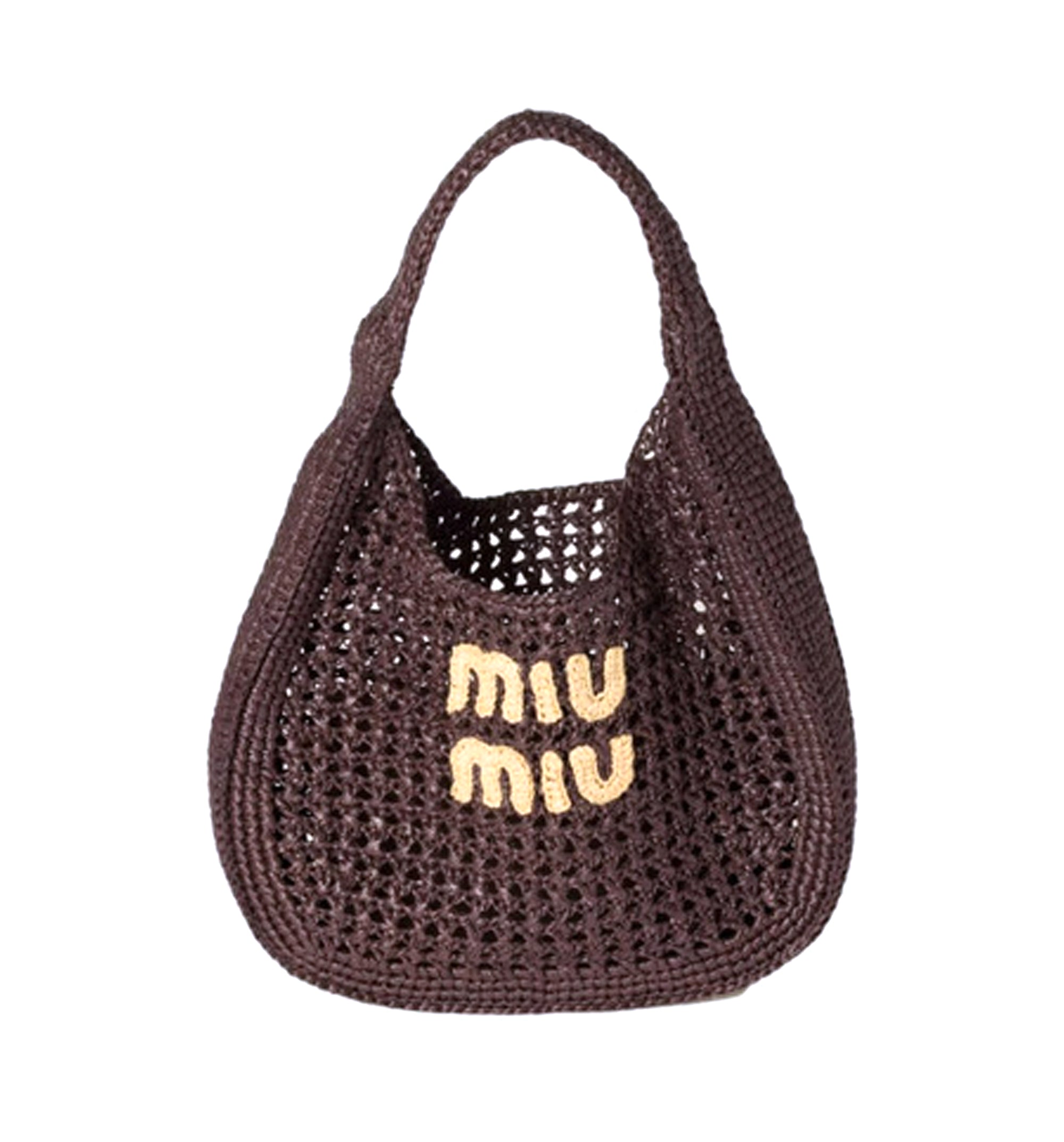 Raffia-effect Woven Hobo Bag