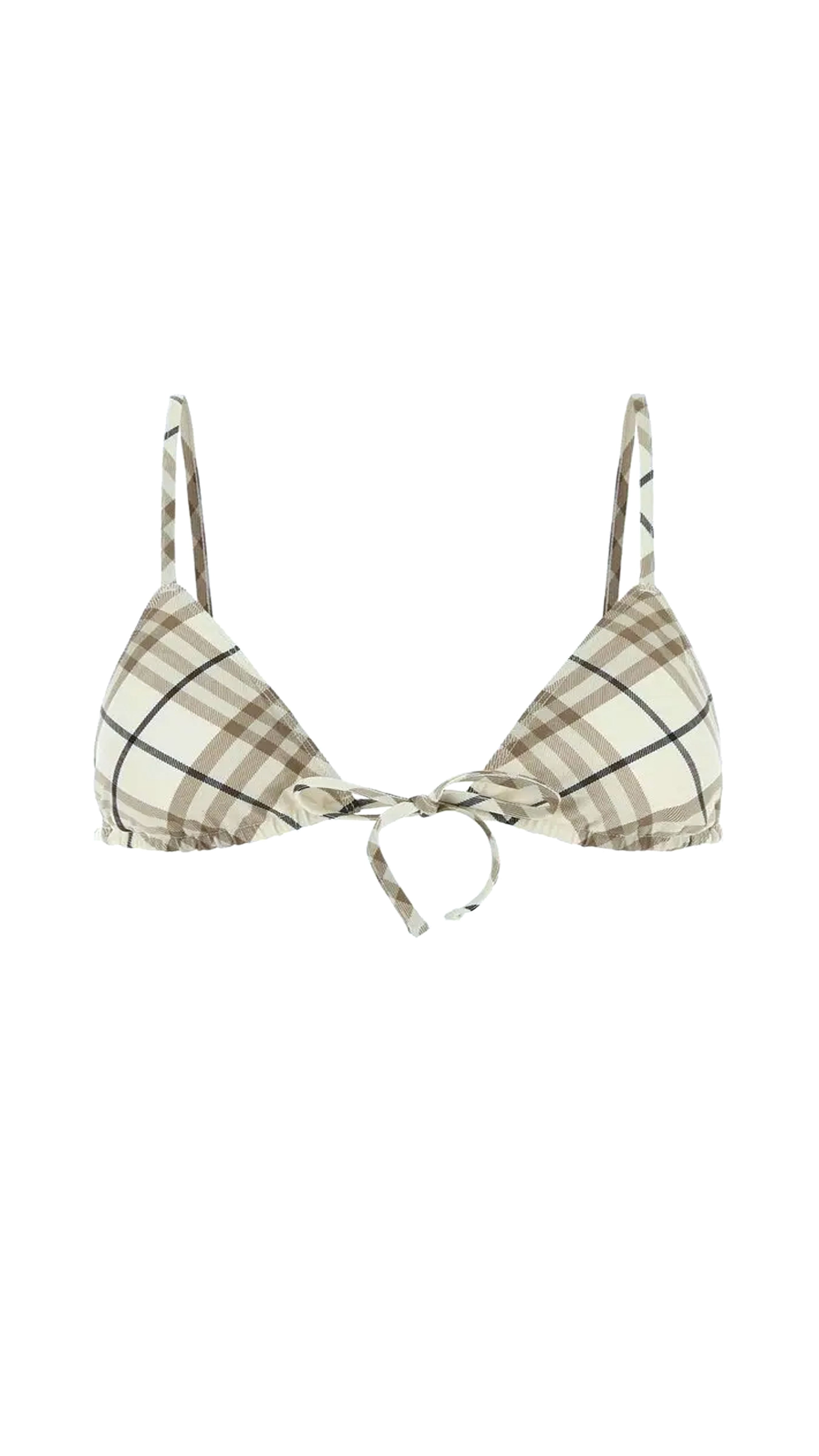 Check Pattern Bikini Top - Grey