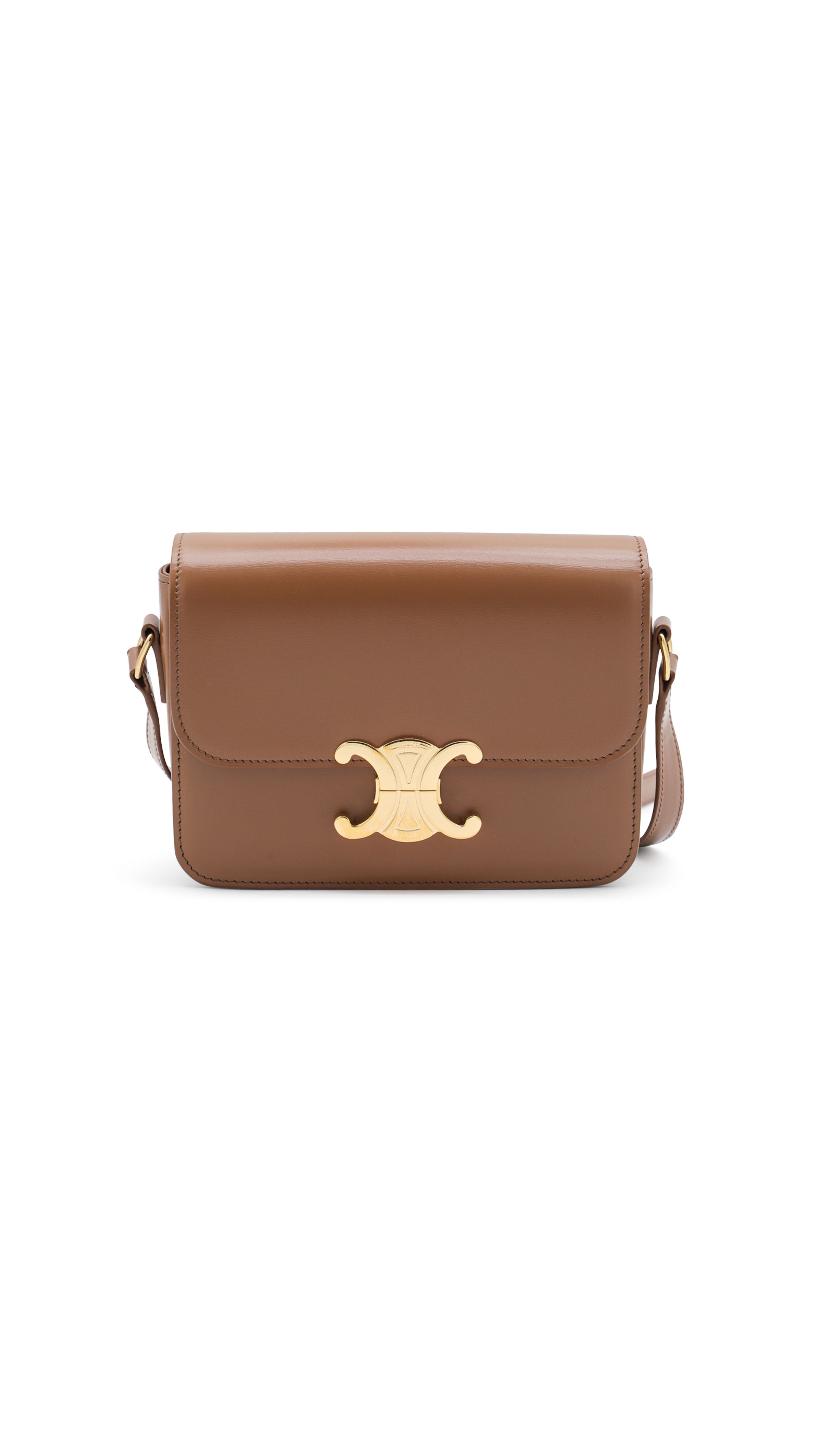 Teen Triomphe Bag in Shiny Calfskin - Bronze