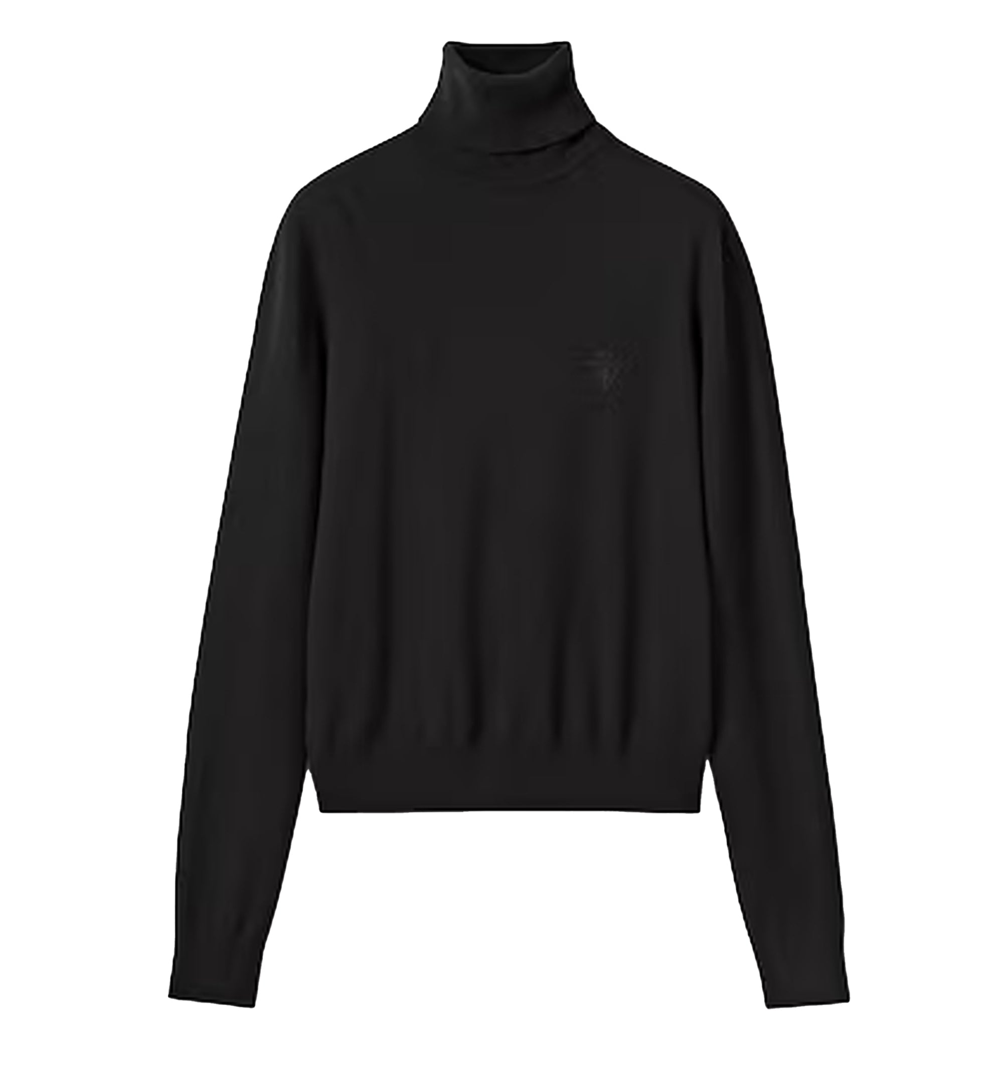 Wool Turtleneck With Logo Embroidery