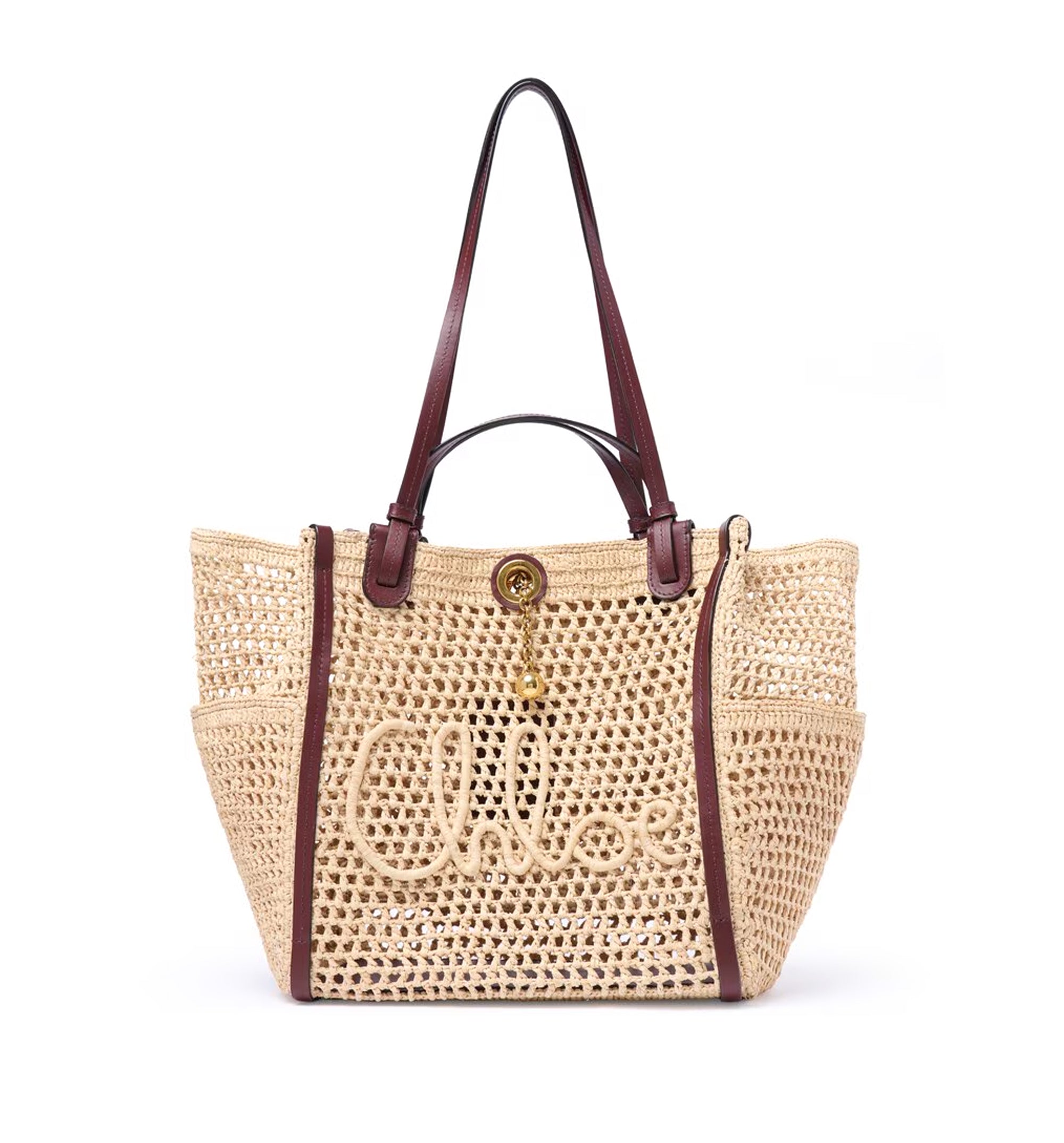 Chloé Iconic Double Carry Bag In Raffia