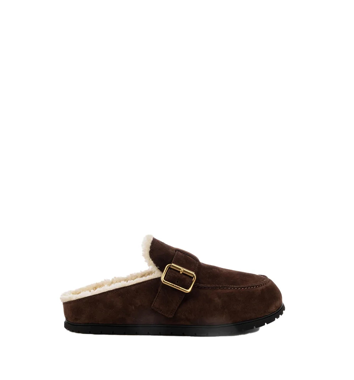 Suede and shearling mules