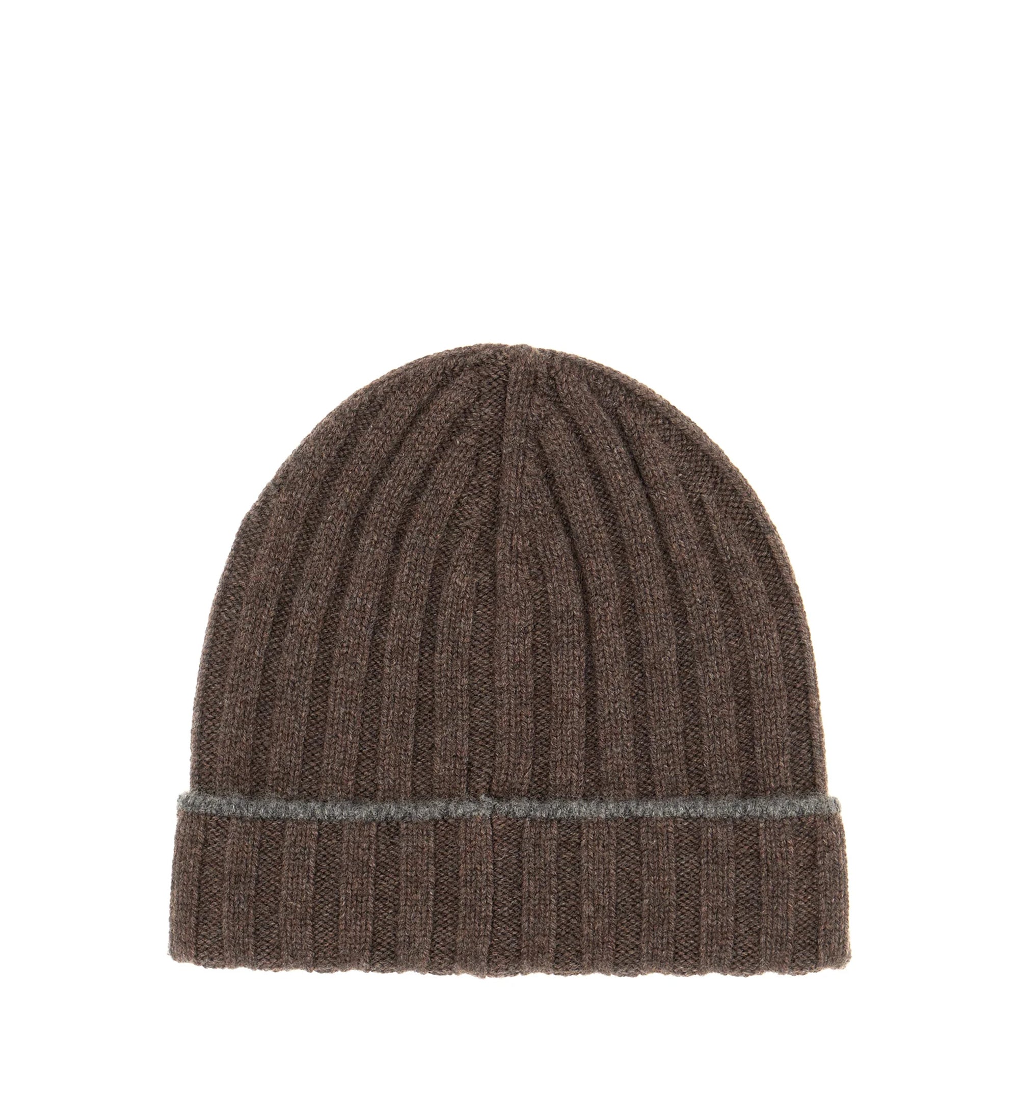 Ribbed-knit cashmere beanie hat