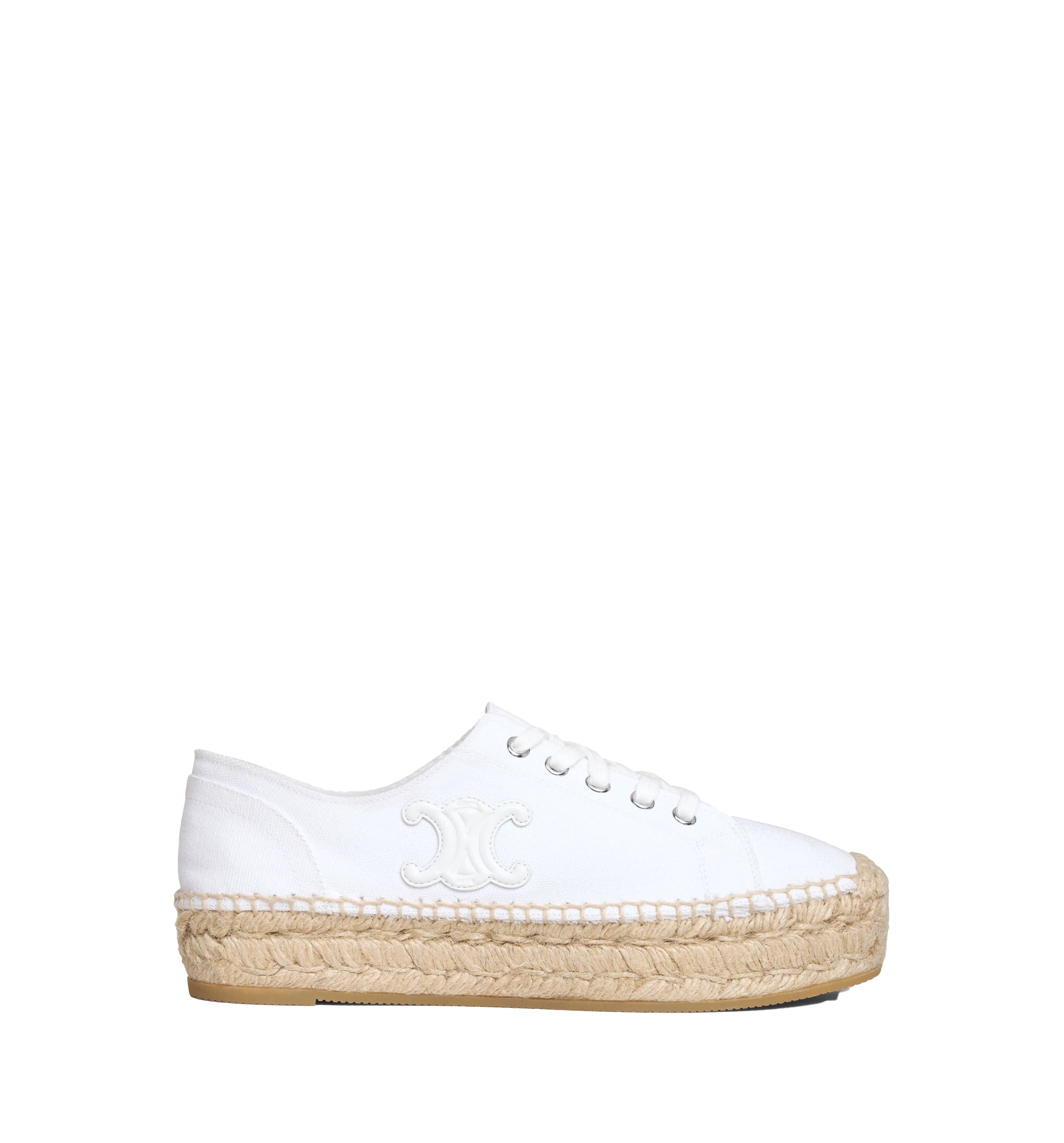 Les Espadrilles Lace-Up In Canvas And Calfskin