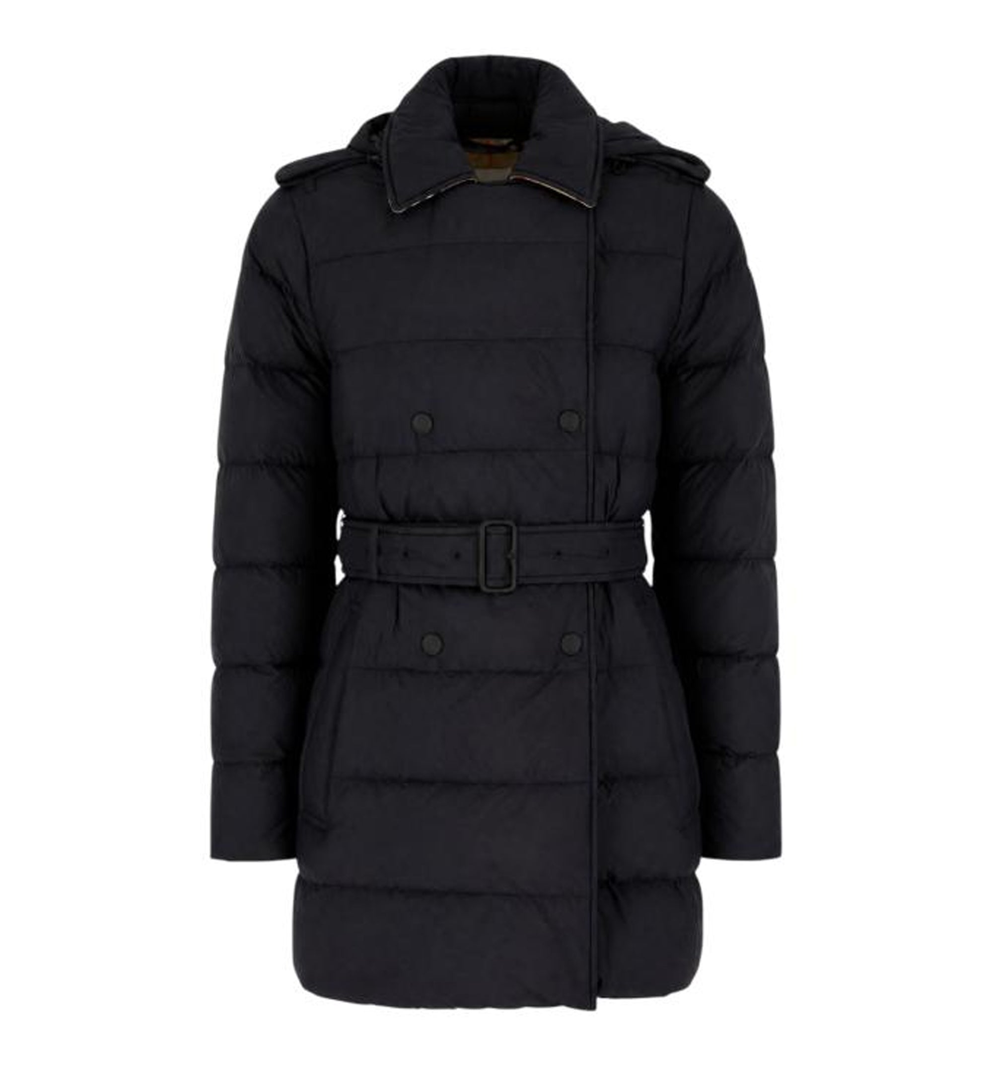 Padded and Quilted Coat with Belt