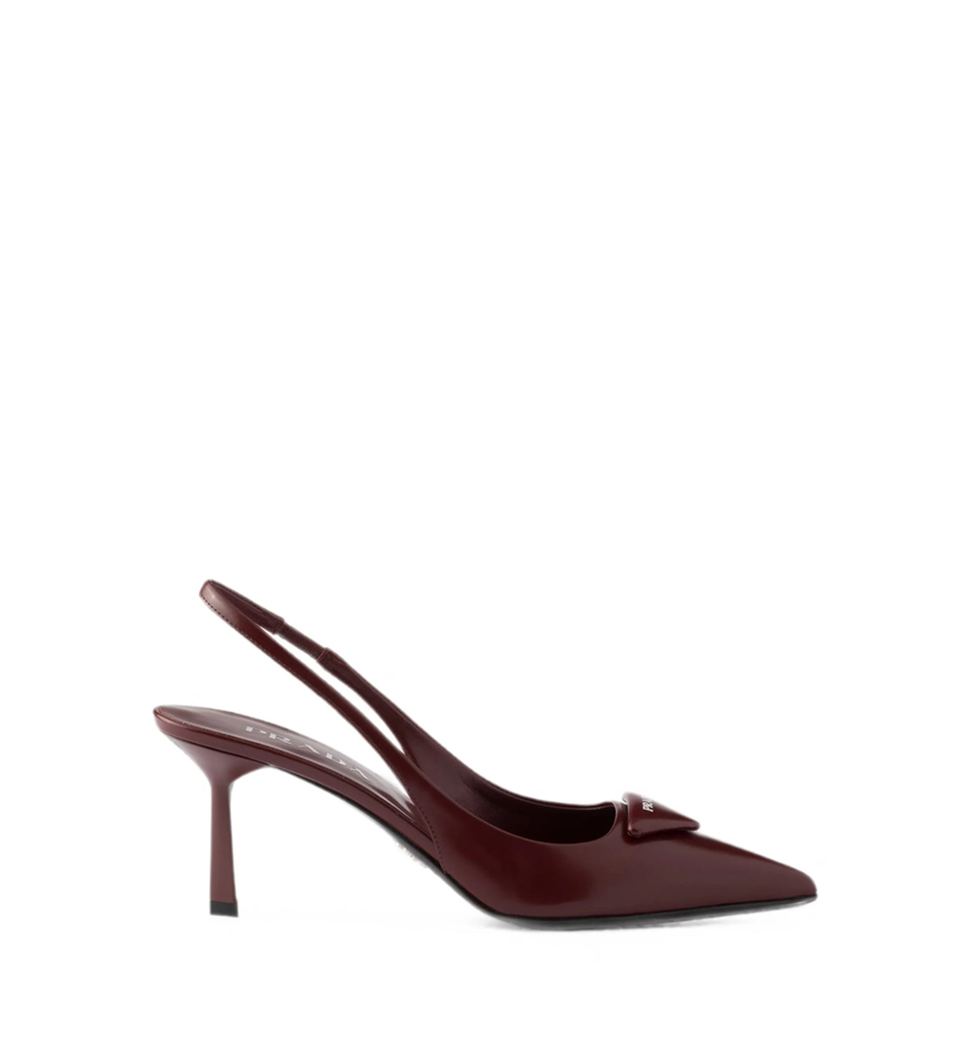 Brushed leather slingback pumps