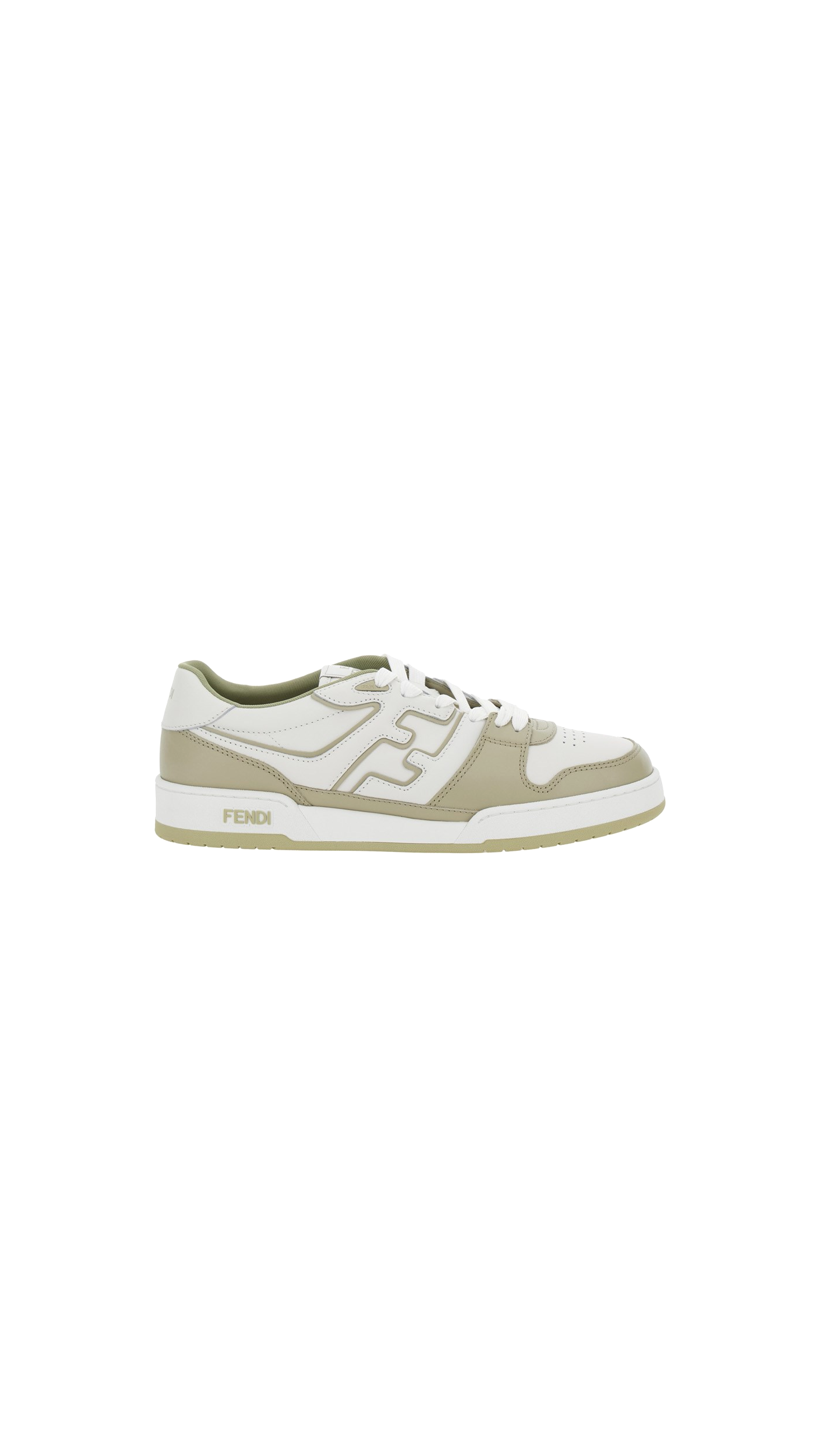 Fendi Match Leather Sneakers - White/Beige