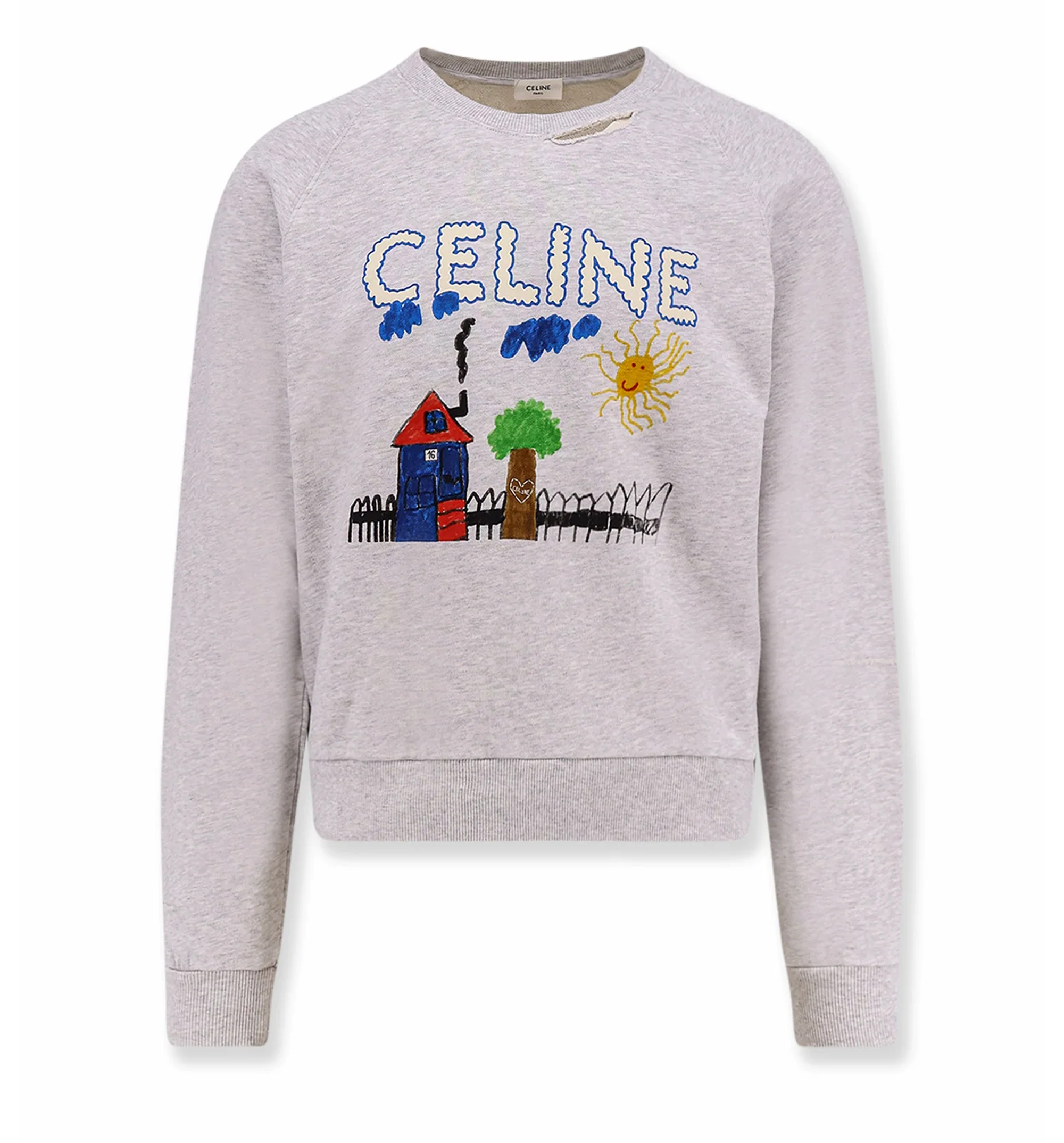 Regular Sweatshirt in Cotton Fleece - Light Grey