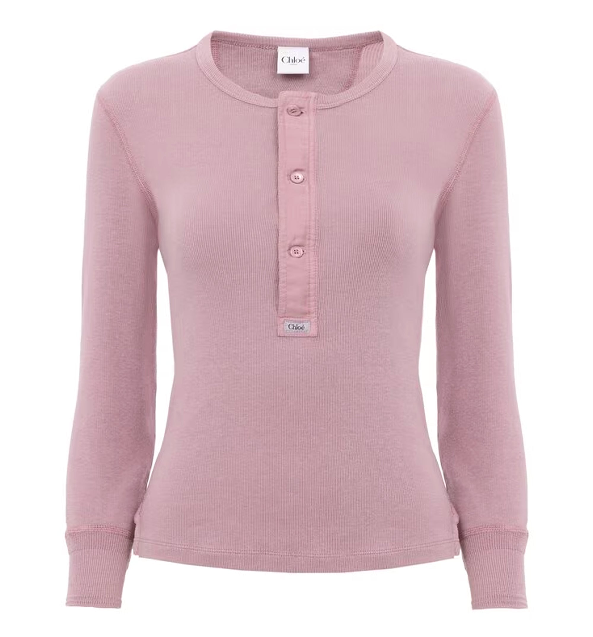 Fitted Henley Shirt In Cotton Jersey