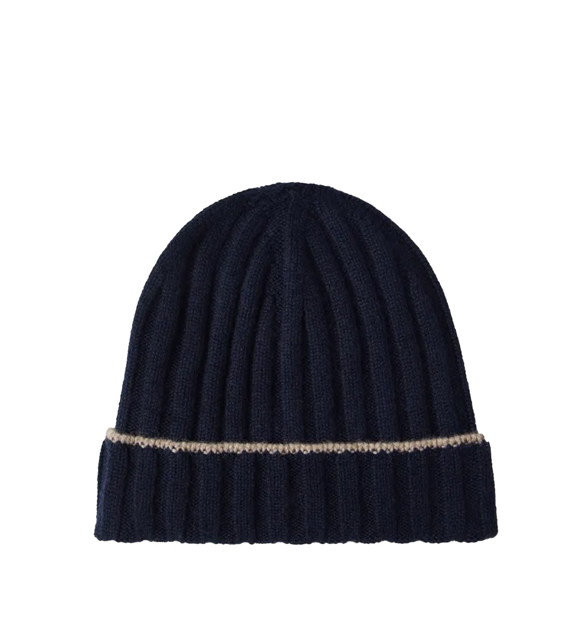 Cashmere rib knit beanie