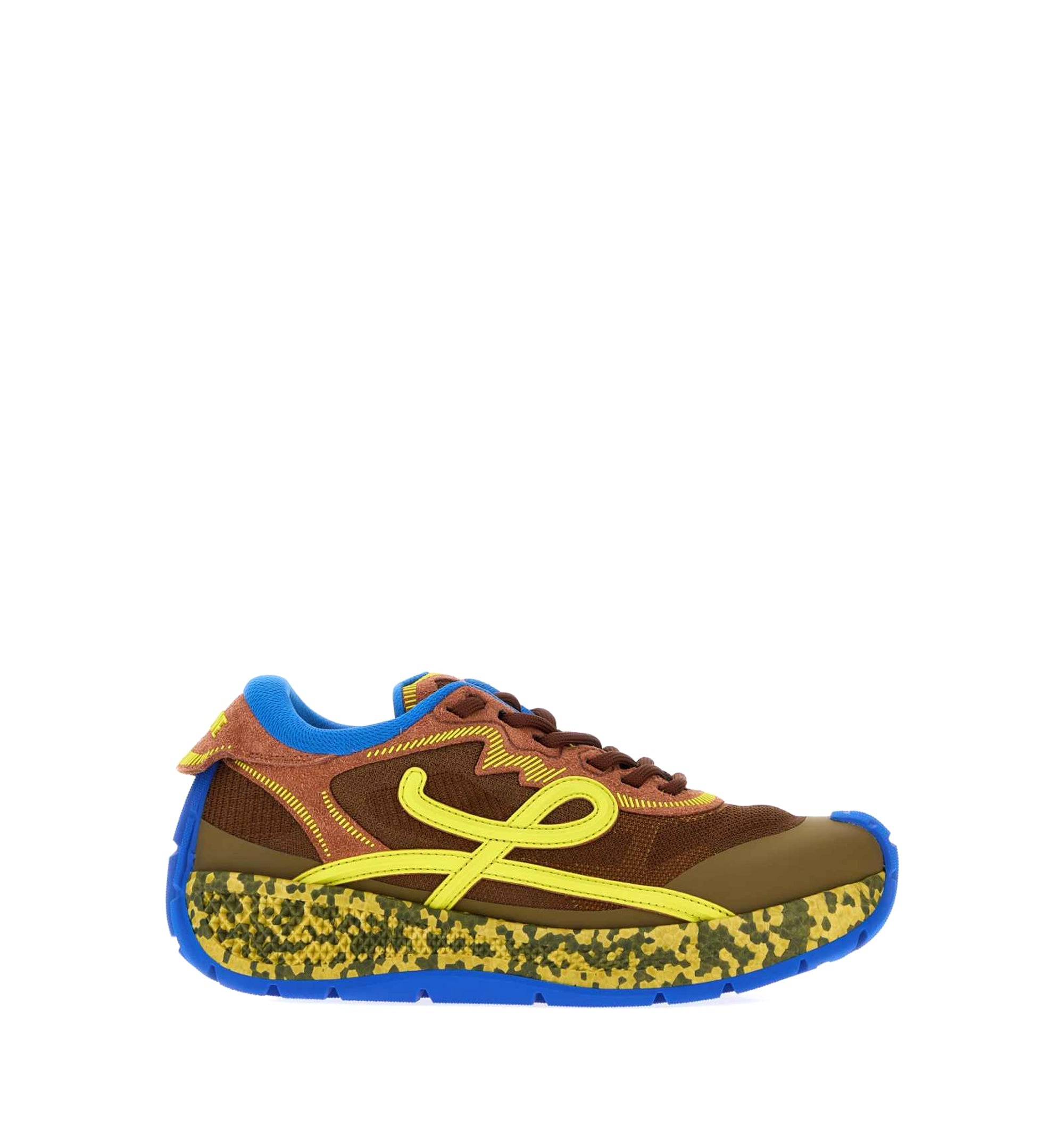 Pogo sneaker in technical knit and suede