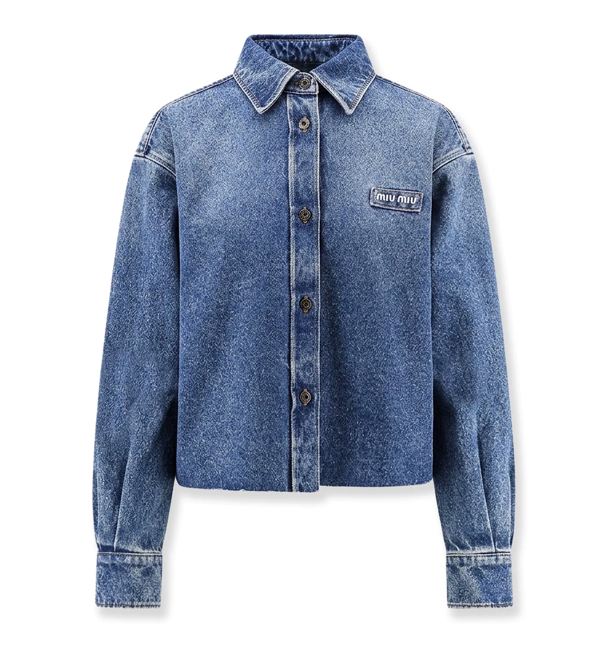 Denim shirt with Logo Patch