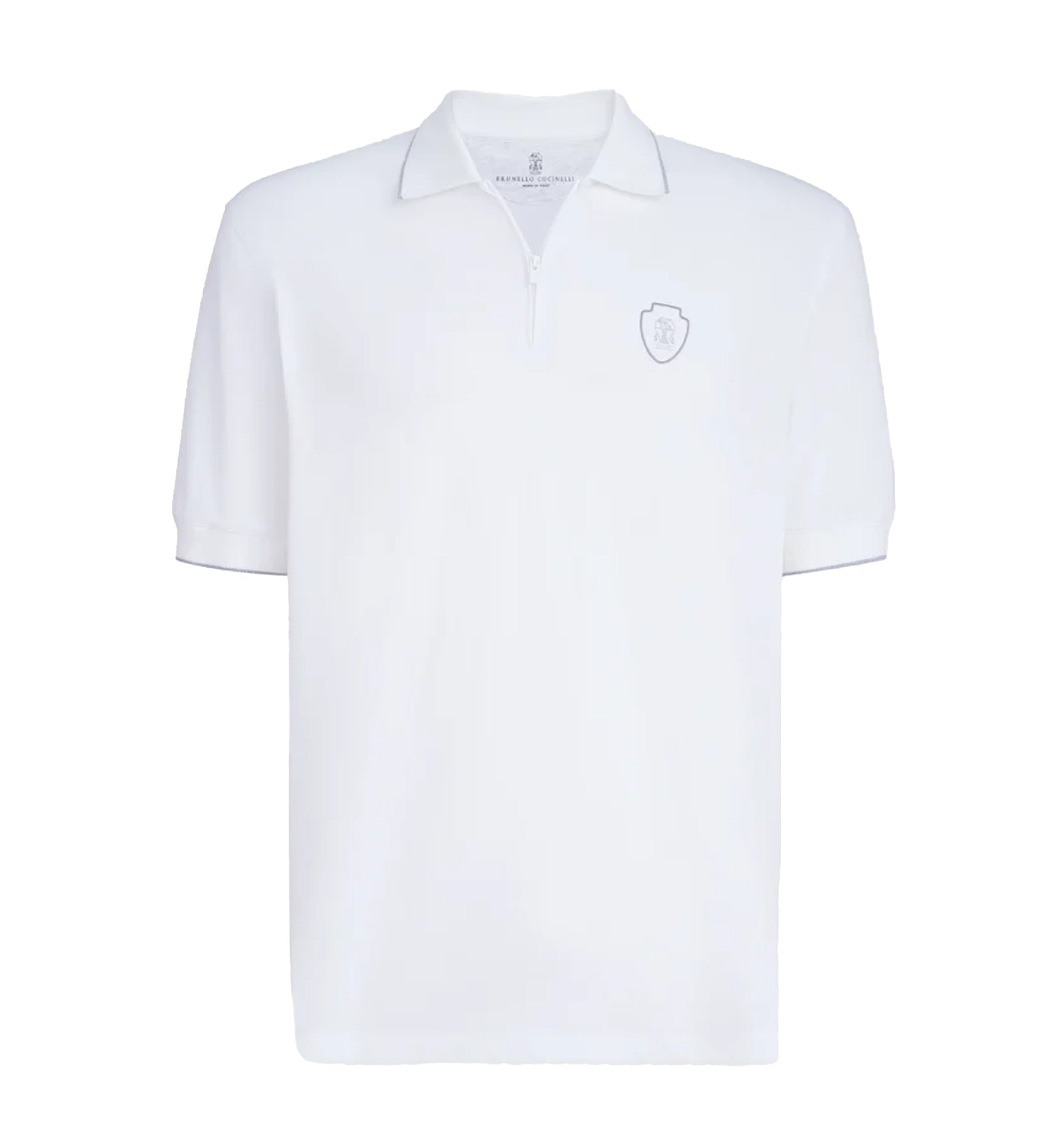 Techno piqué polo shirt with half zip