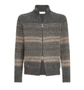 Alpaca, cashmere and wool nordic jacquard high-neck cardigan with zip