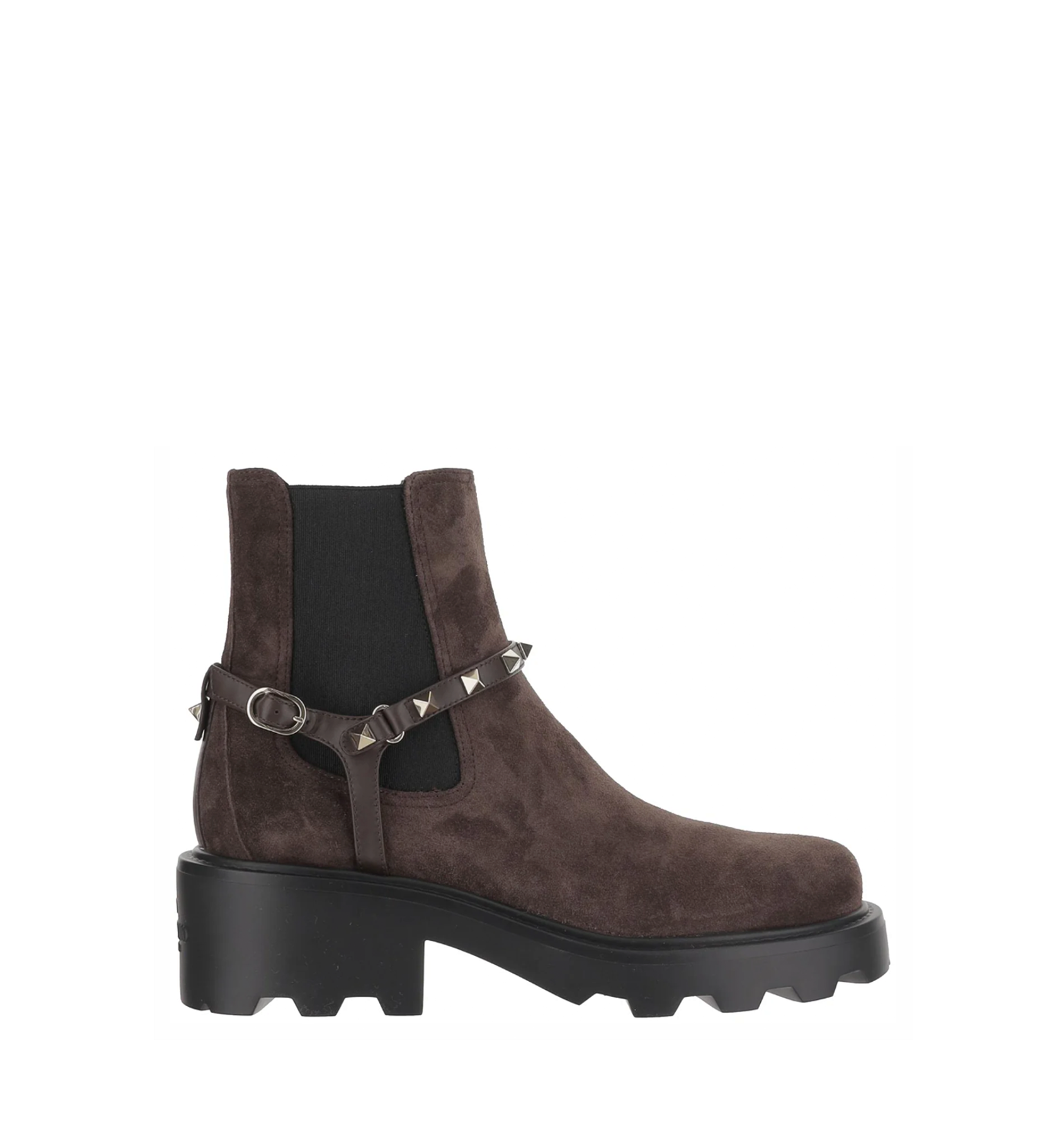 Rockstud Calfskin Beatle Suede Boots