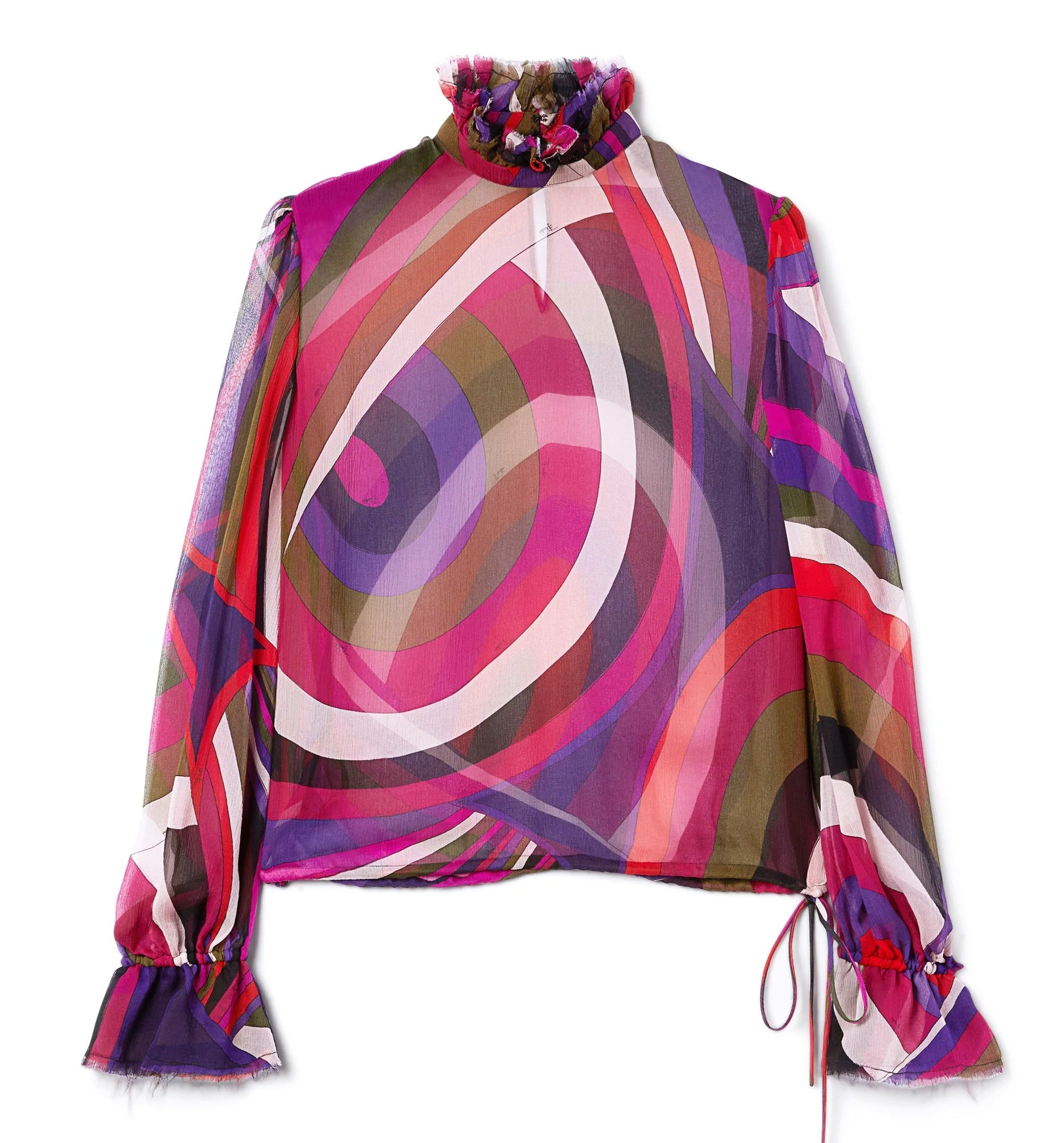 Iride Print Blouse with Balloon Sleeves