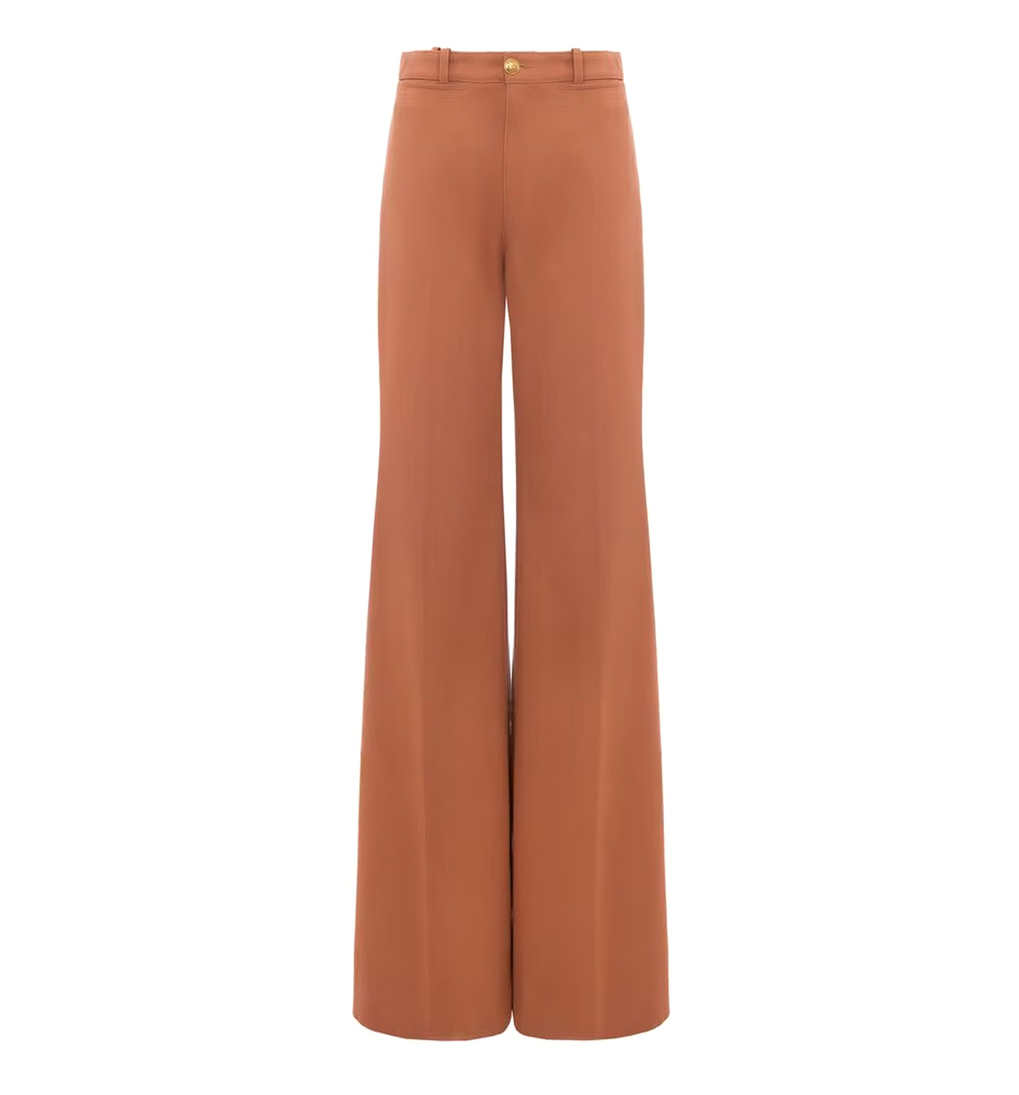 High-Rise Flared Pants in Cotton Canvas