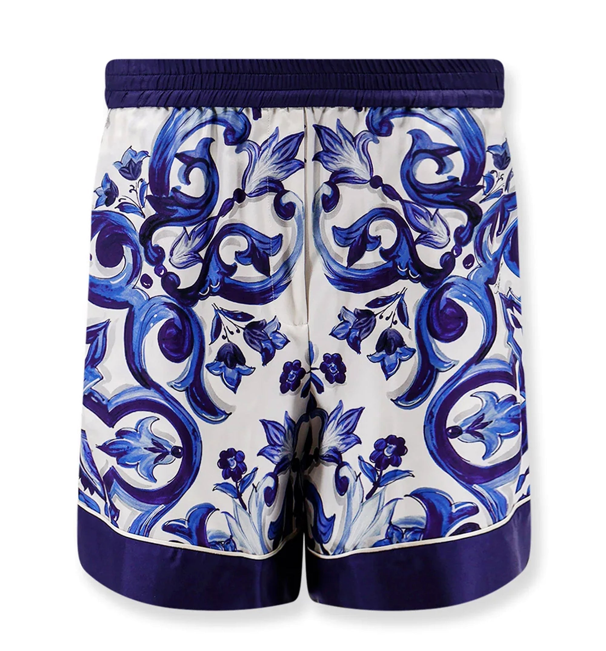 Silk Shorts With Maiolica Print