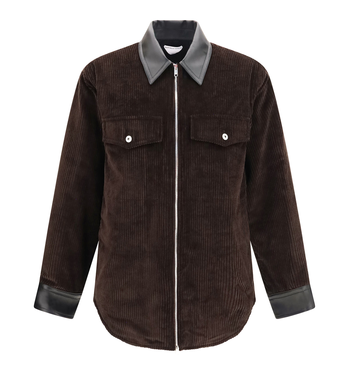 Corduroy Jacket with leather collar