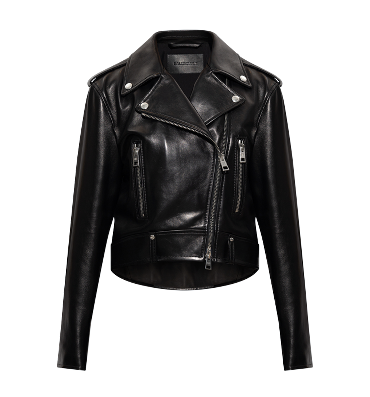 Asymmetric Zip Biker Leather Jacket