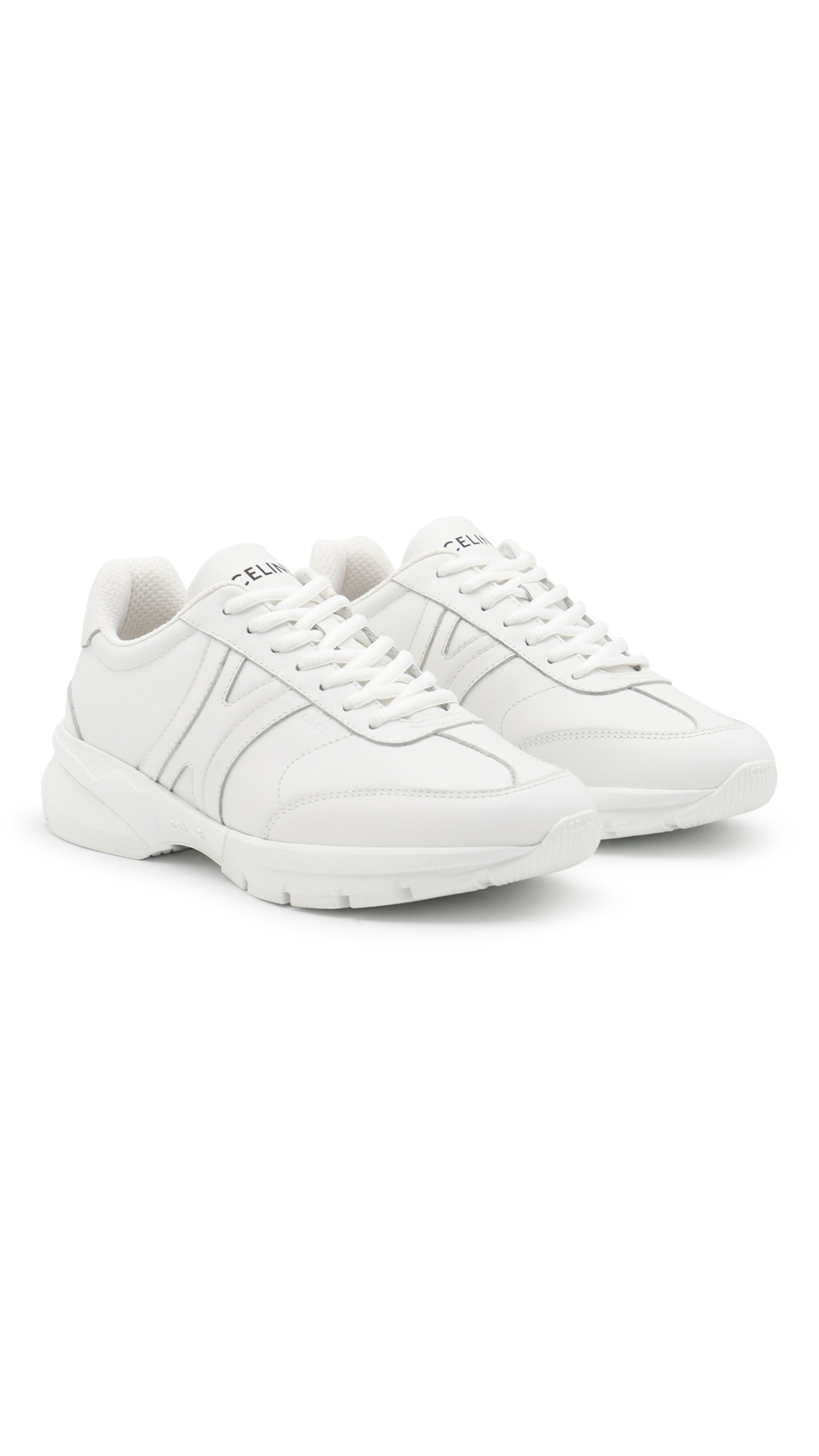 Runner CR-01 Low Lace-up Sneaker in Calfskin - Optic White