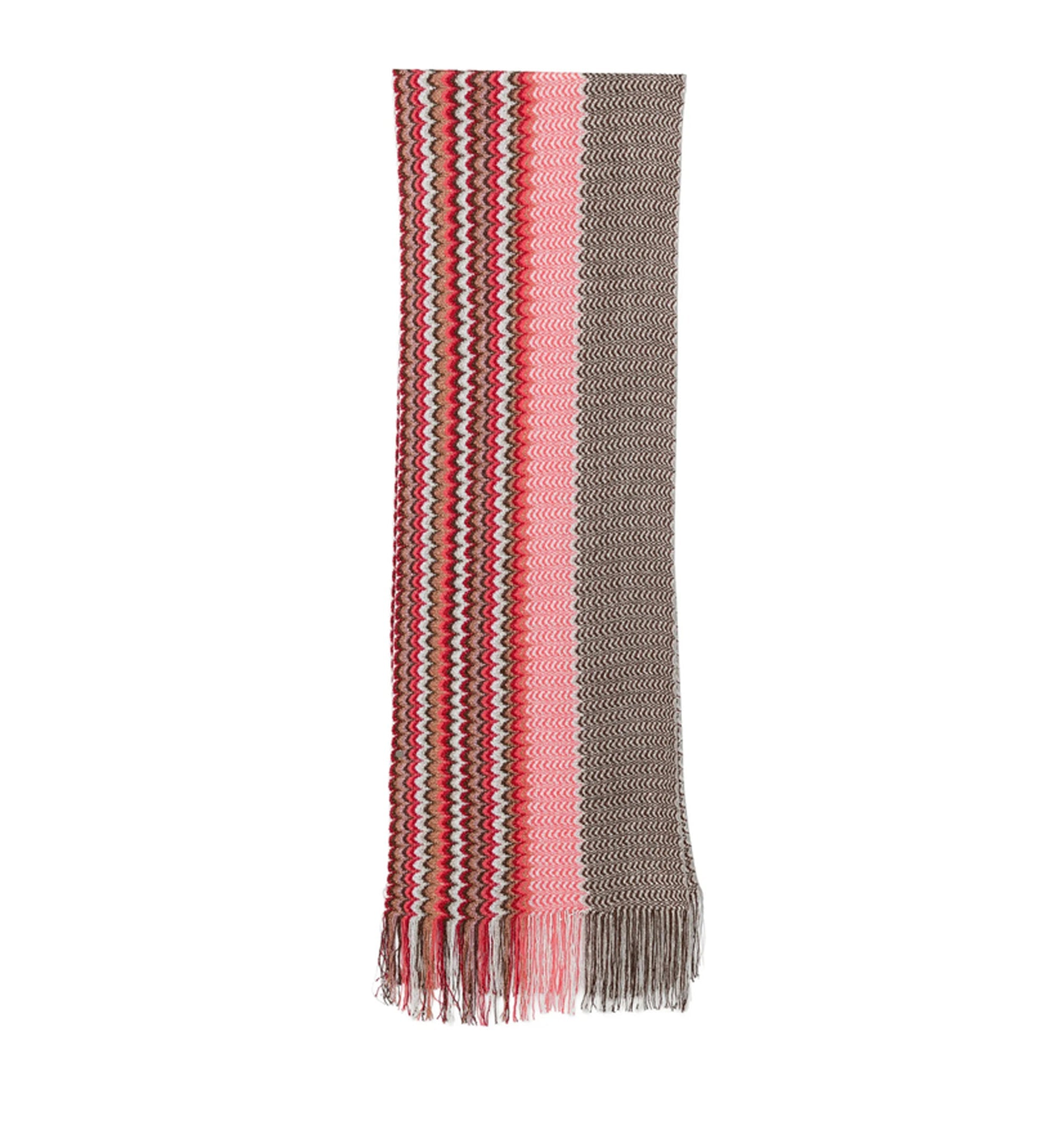 Zigzag-Pattern Fringed Scarf
