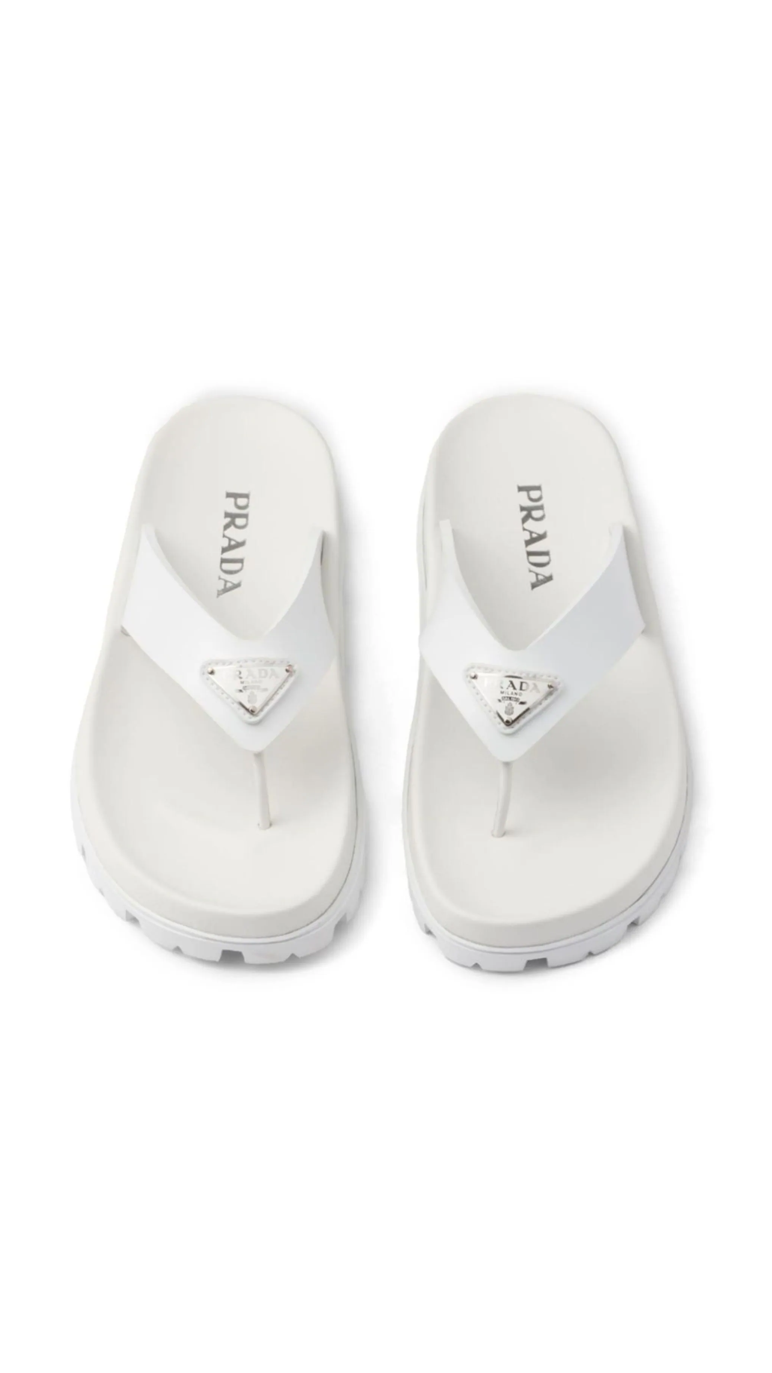 Rubber Thong Sandals - White