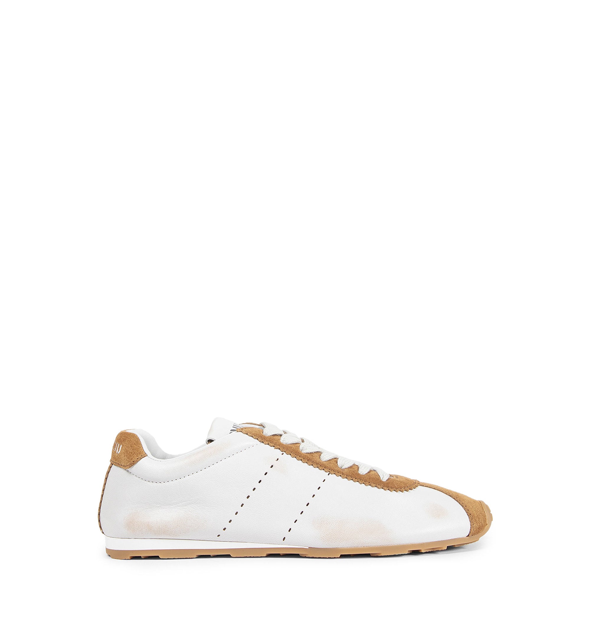Plume Nappa Leather and Suede Sneakers - White/Camel