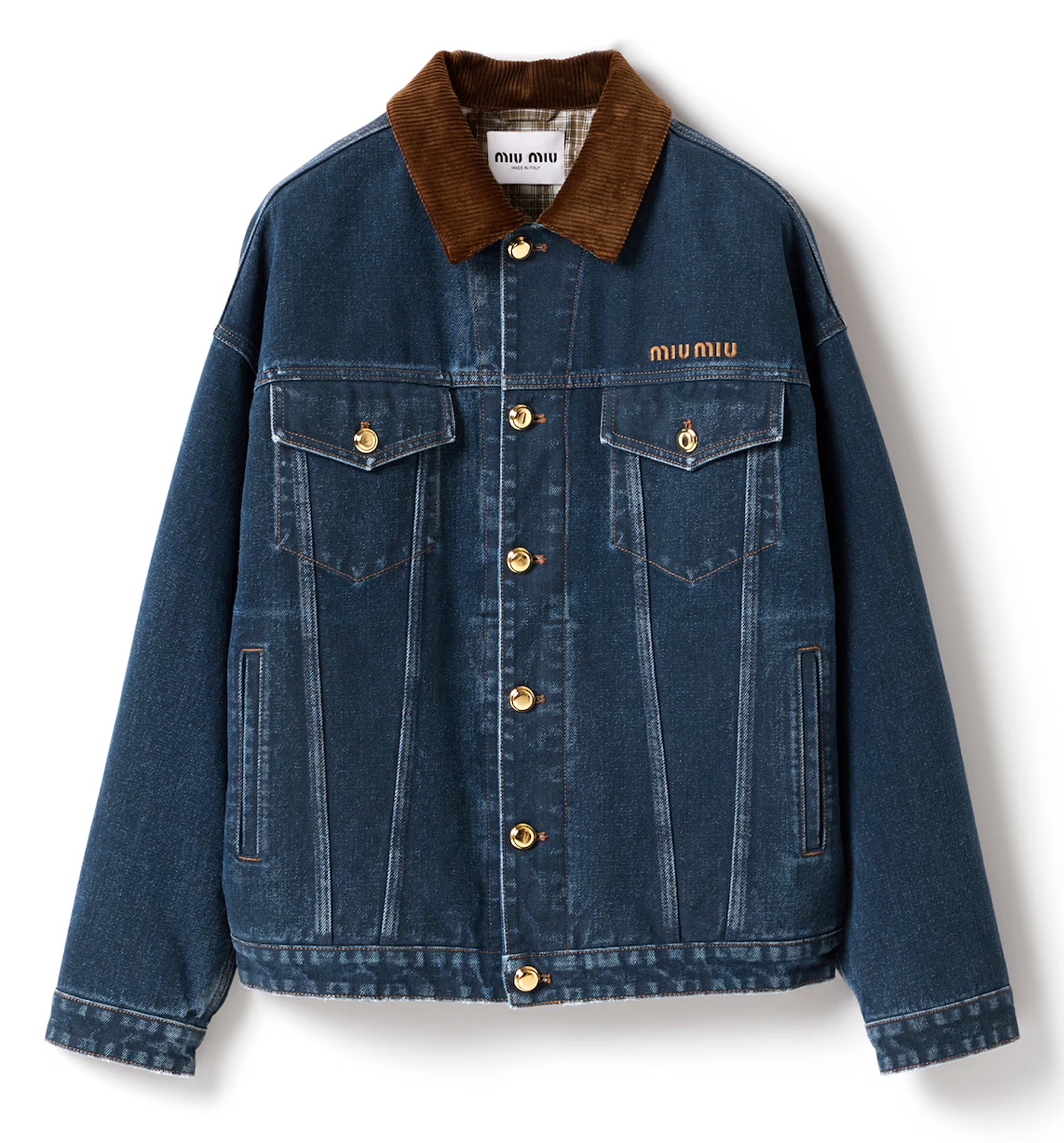 Flocked Denim And Velvet Blouson Jacket