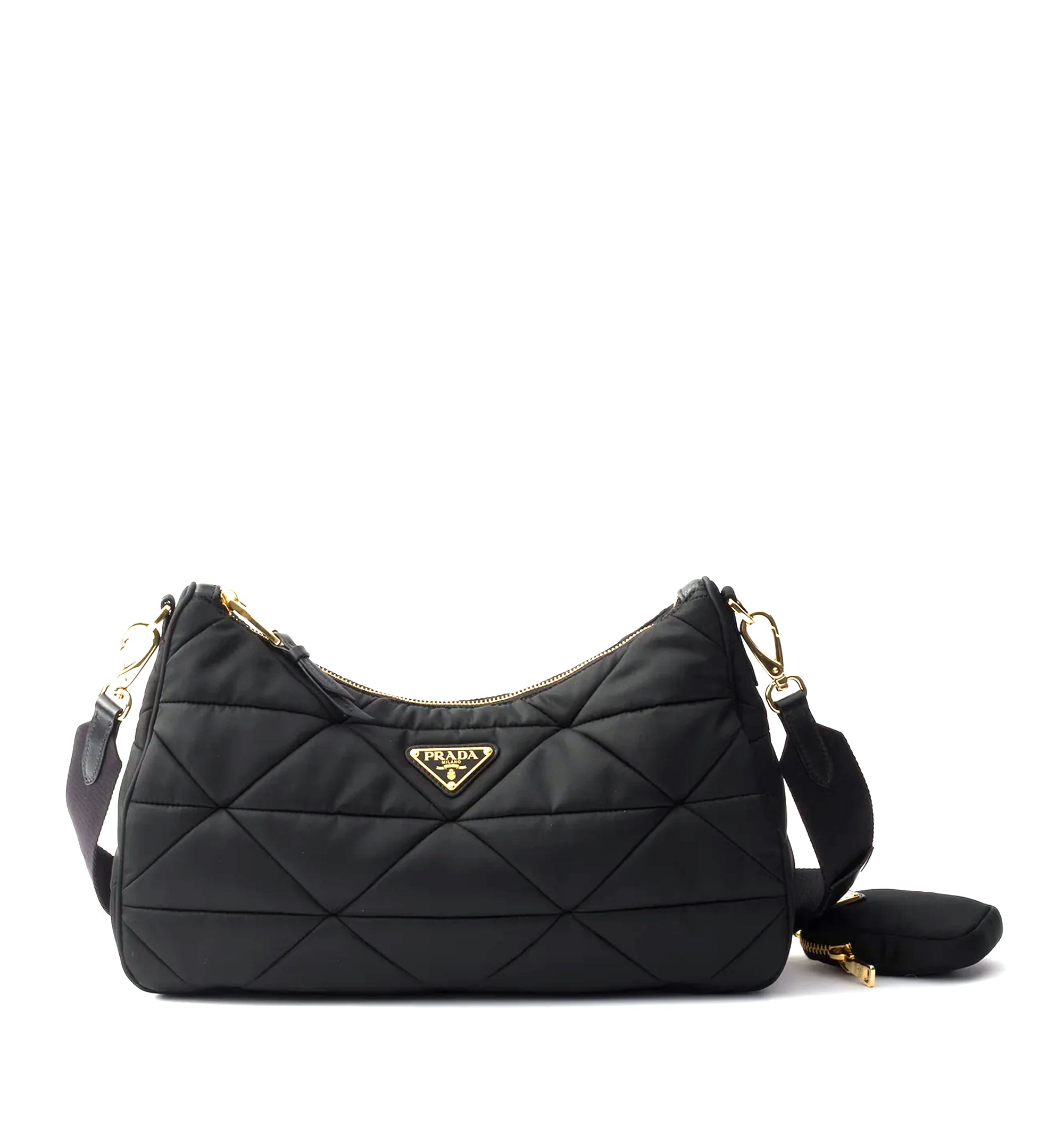Prada Large Padded Re-Nylon Bag - Black