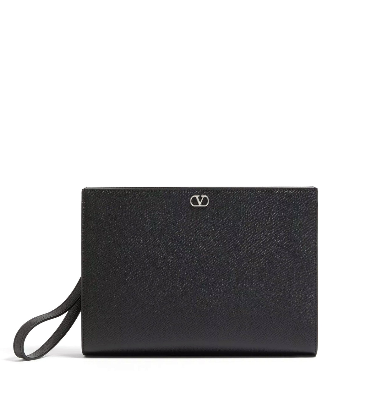 VLogo Signature Grainy Calfskin Pouch