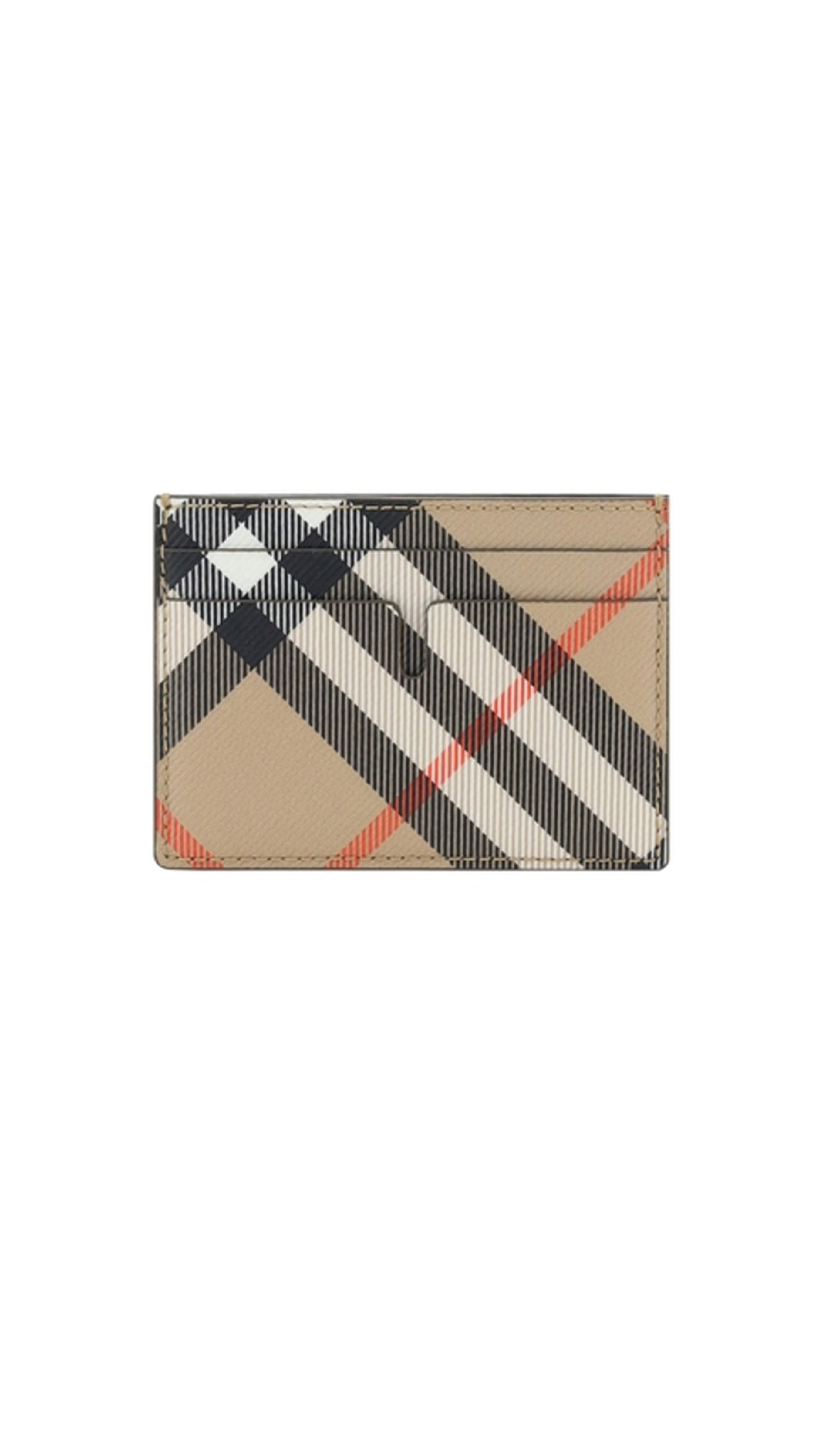 Check Credit Card Holder Burberry - Beige