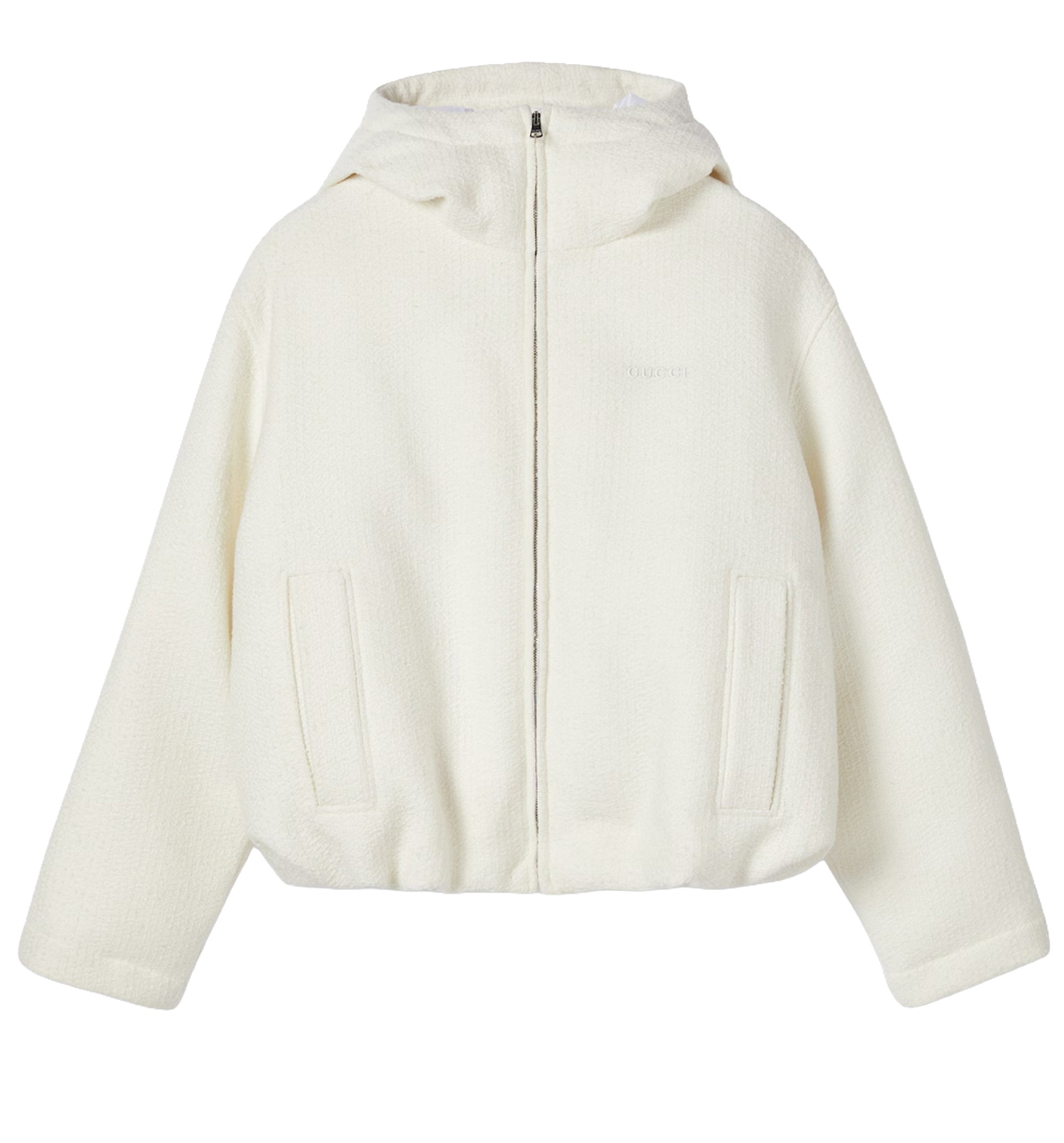 Wool Bouclé Jacket With Logo