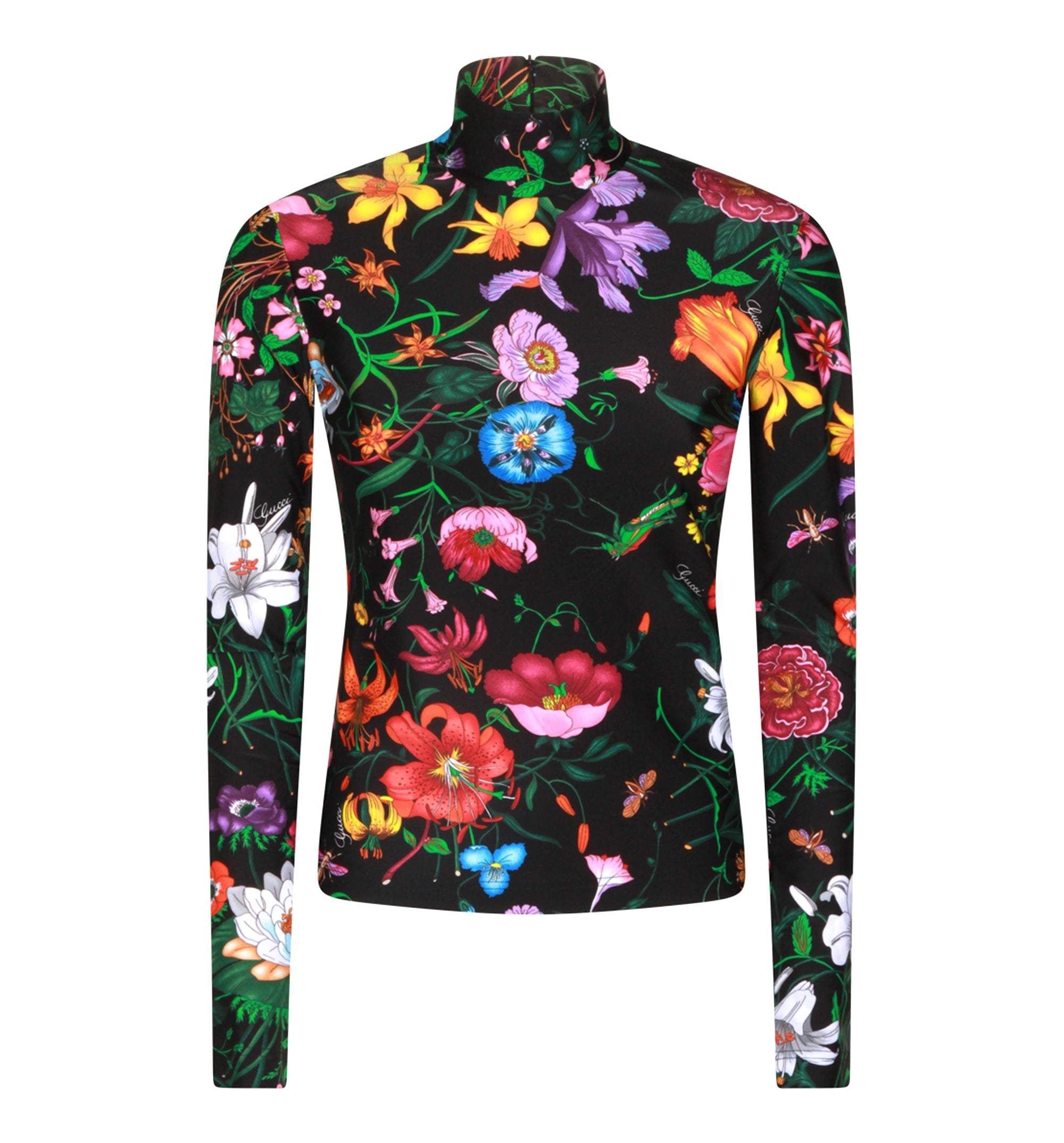 Printed Sparkling Jersey Turtleneck