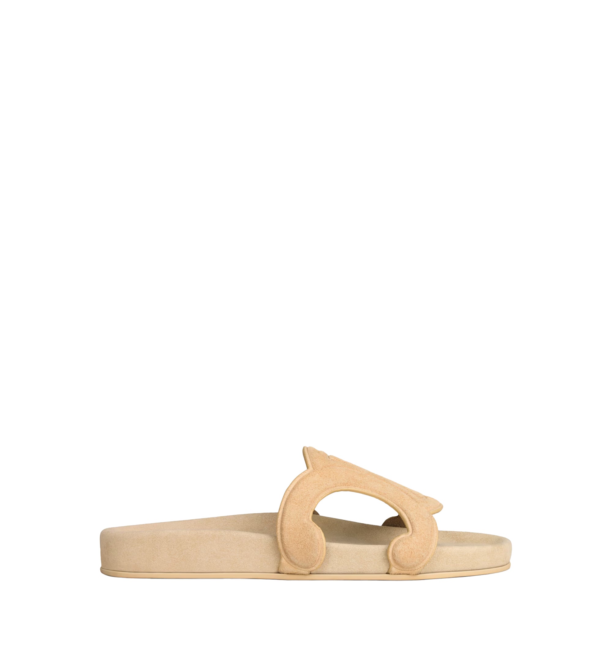 Triomphe Slide in Suede Calfskin