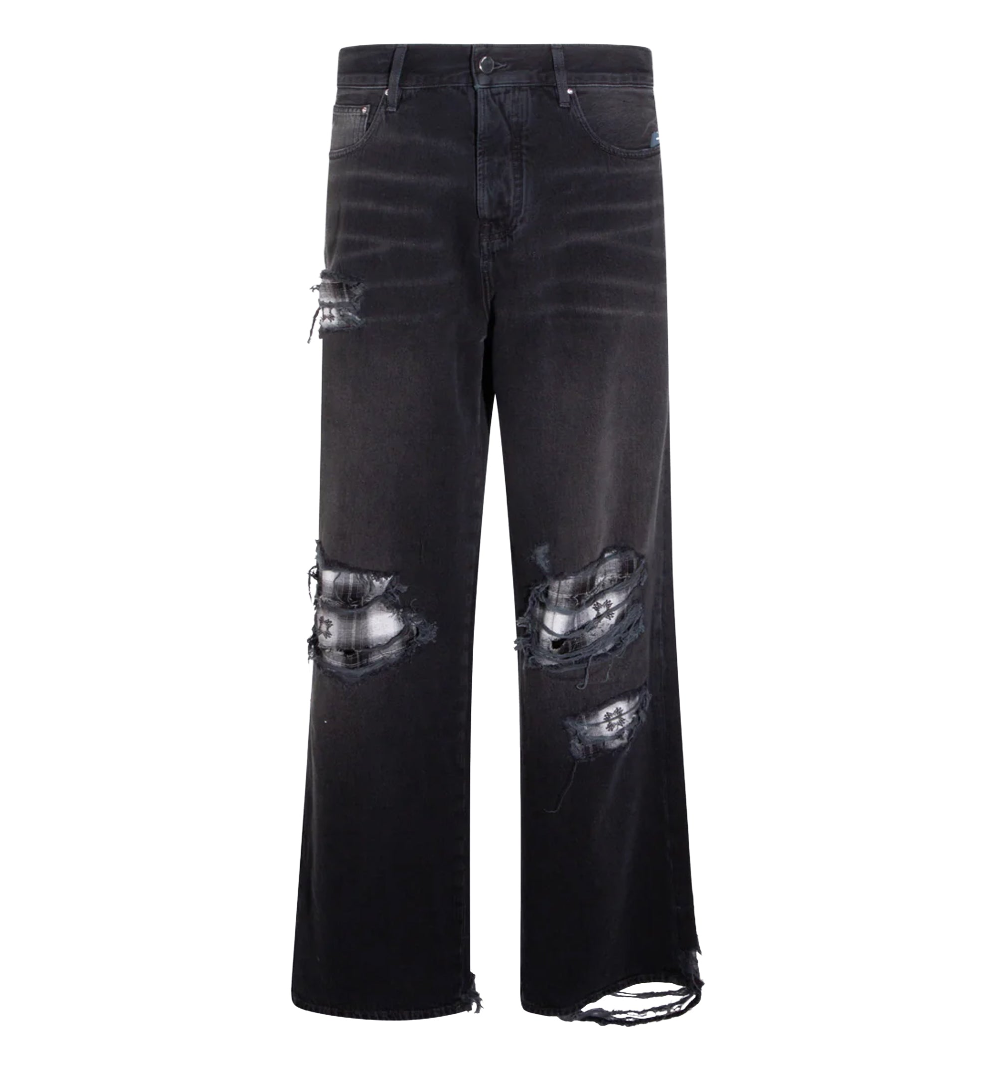 Flannel Repair Baggy Jeans