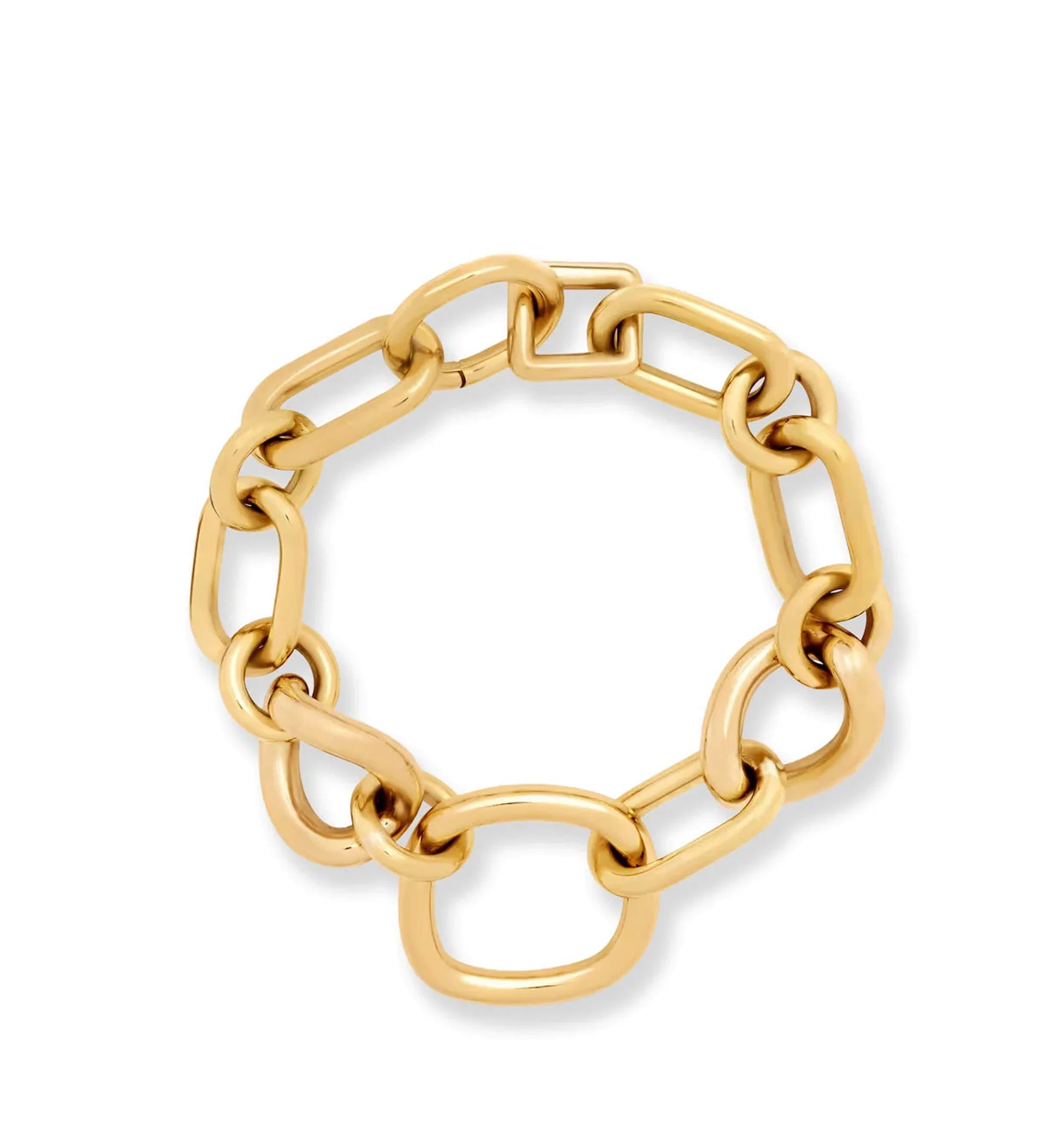 Celine Charms Modern Thin Gourmette in Brass with Gold Finish