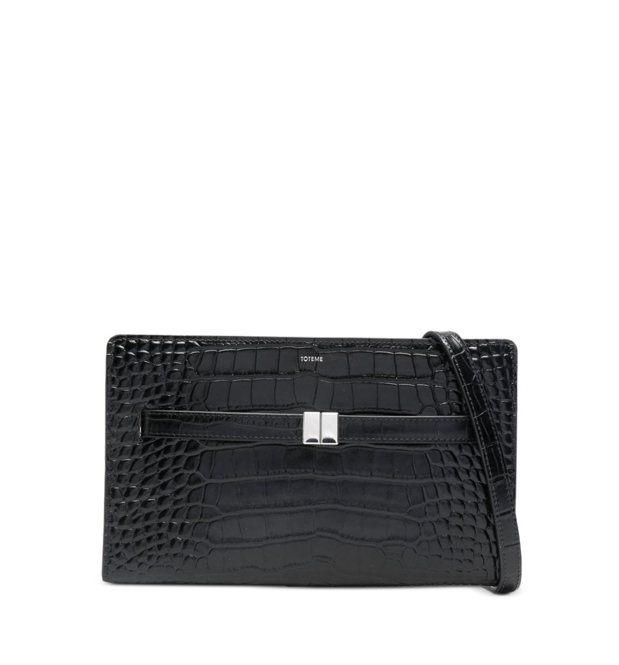 Belted Croco-Embossed Crossbody