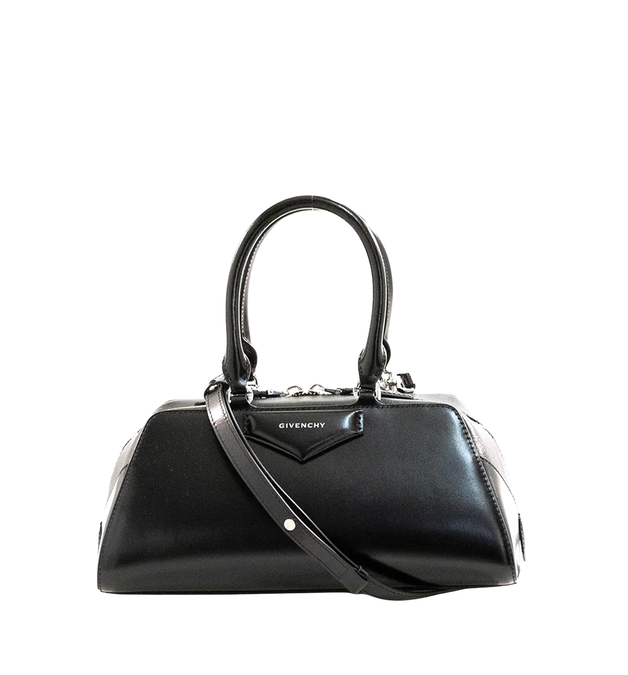 Small Antigona East-West Bag in Box Leather