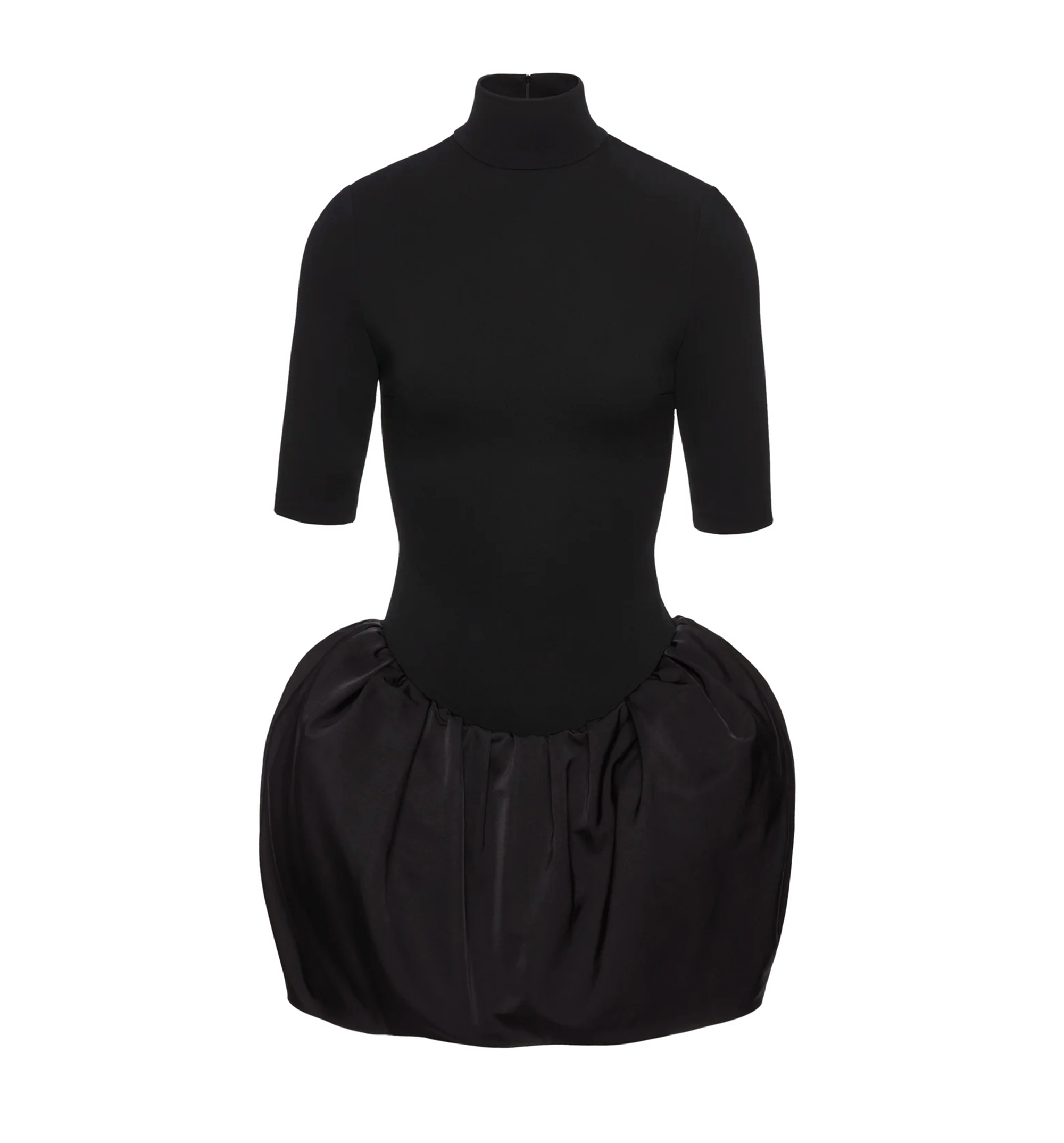 High-neck Puff Skirt Mini Dress