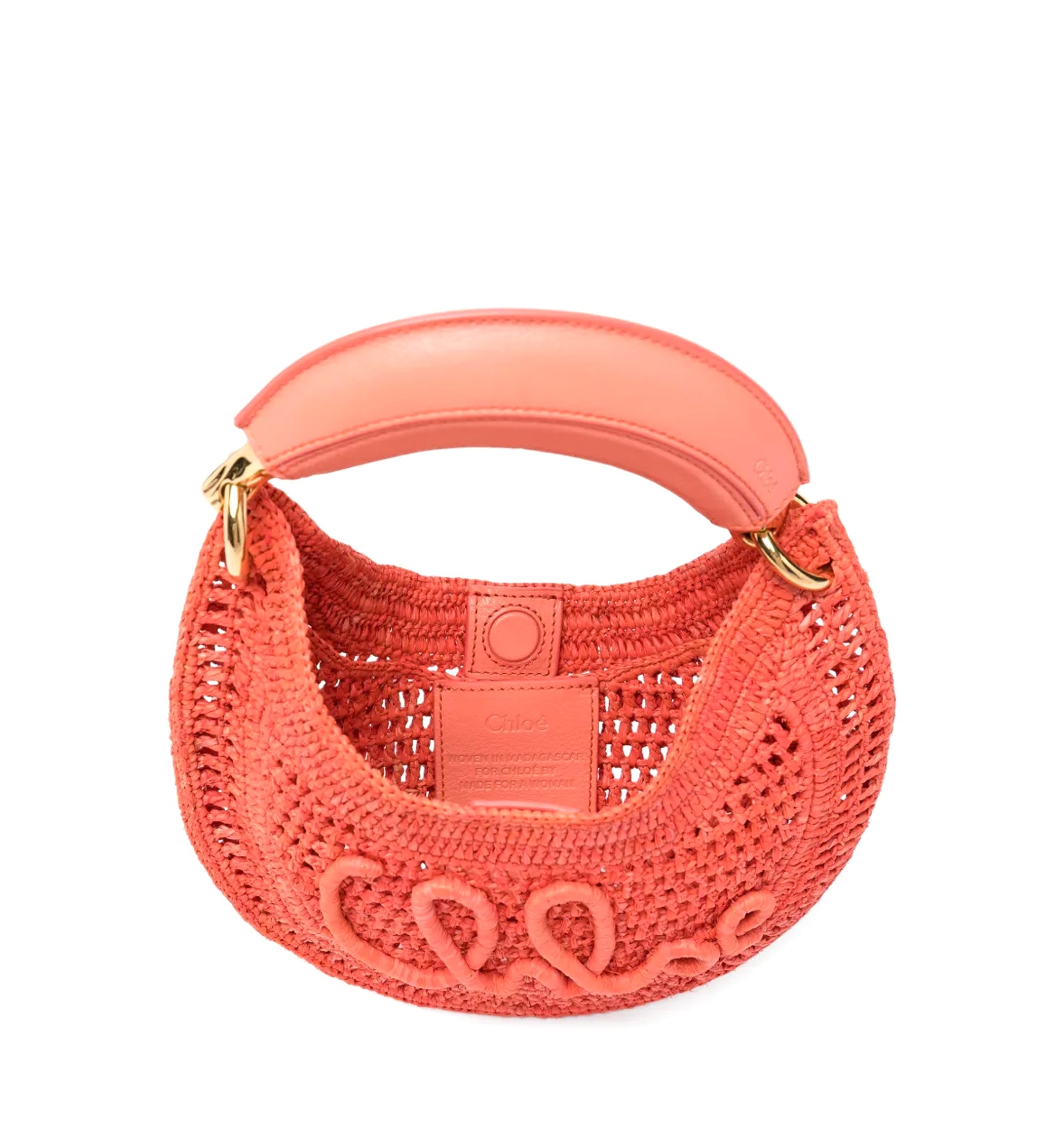 Mini Summer Banana Hobo Bag With Strap In Raffia