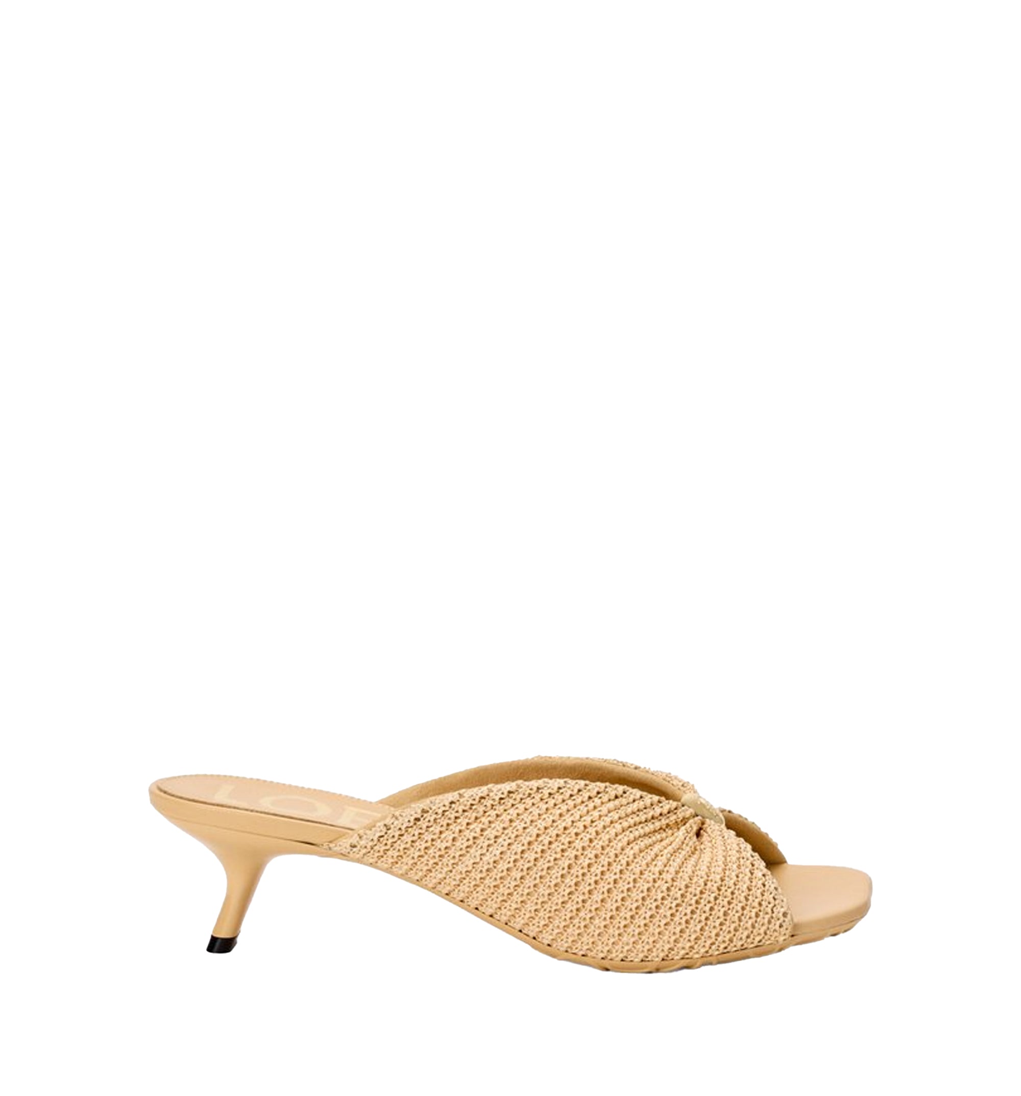 Pebble Soft slide in raffia-effect fabric