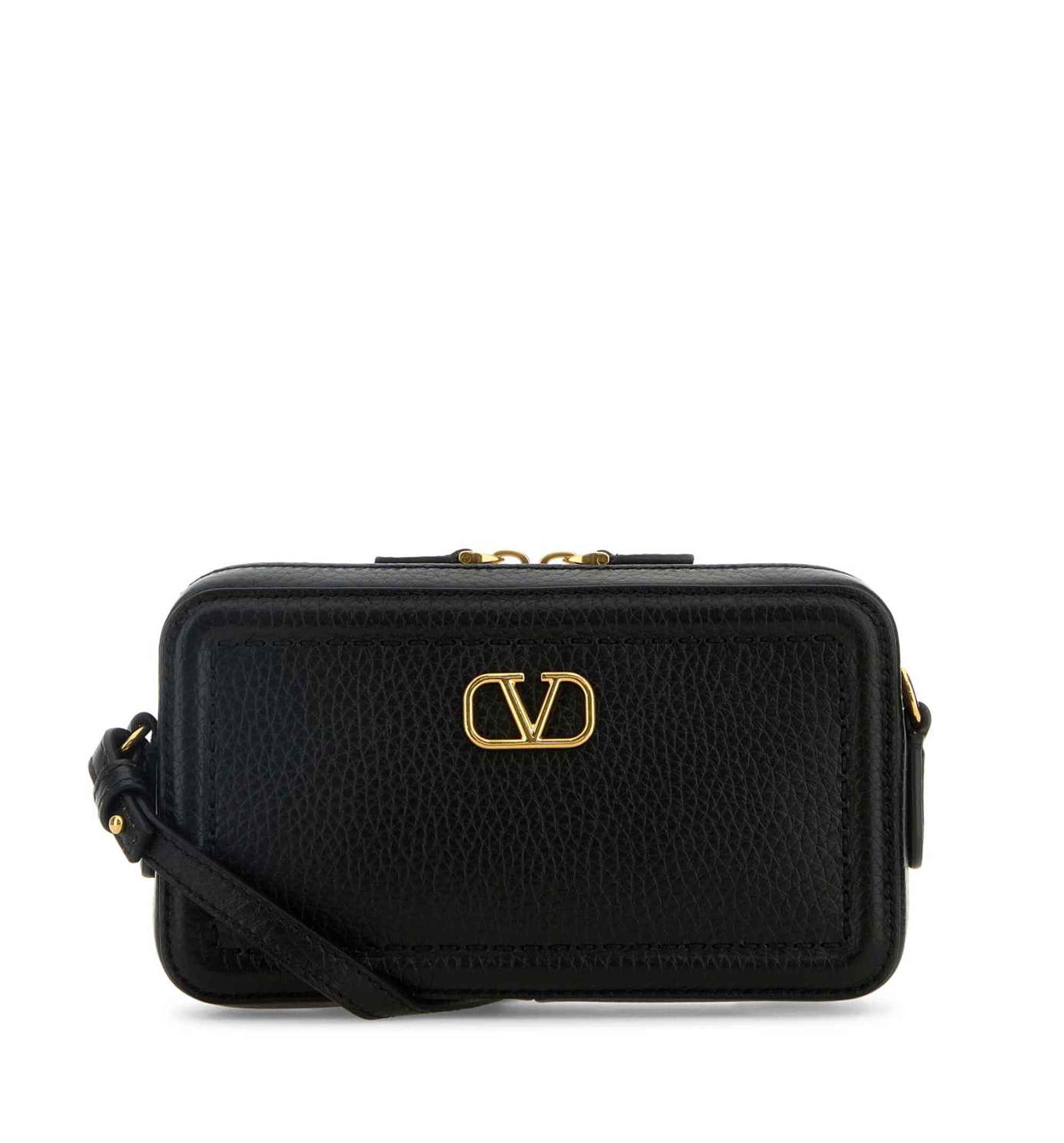 VLogo Leather Crossbody Bag
