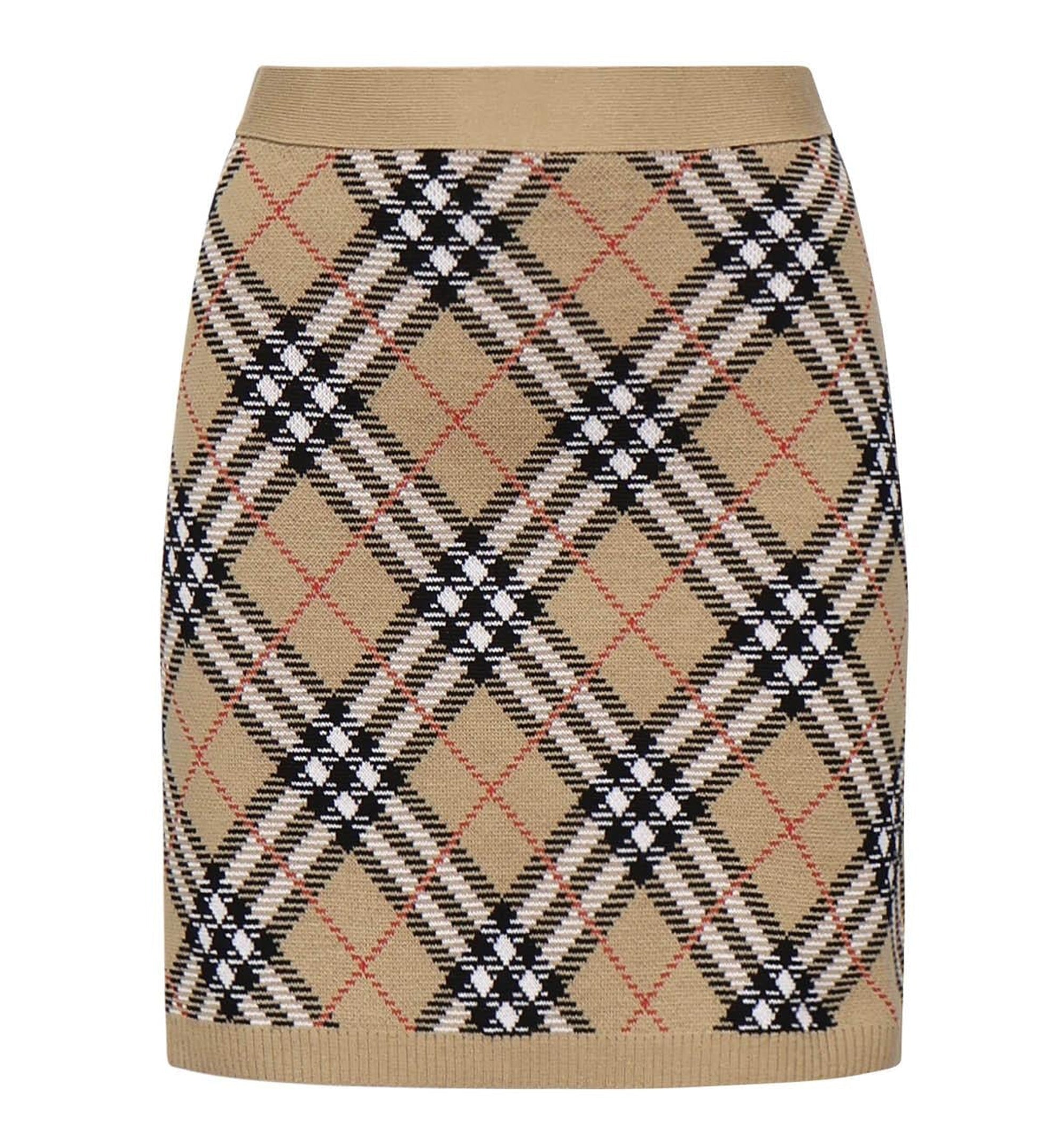 Embroidered Wool Blend Skirt